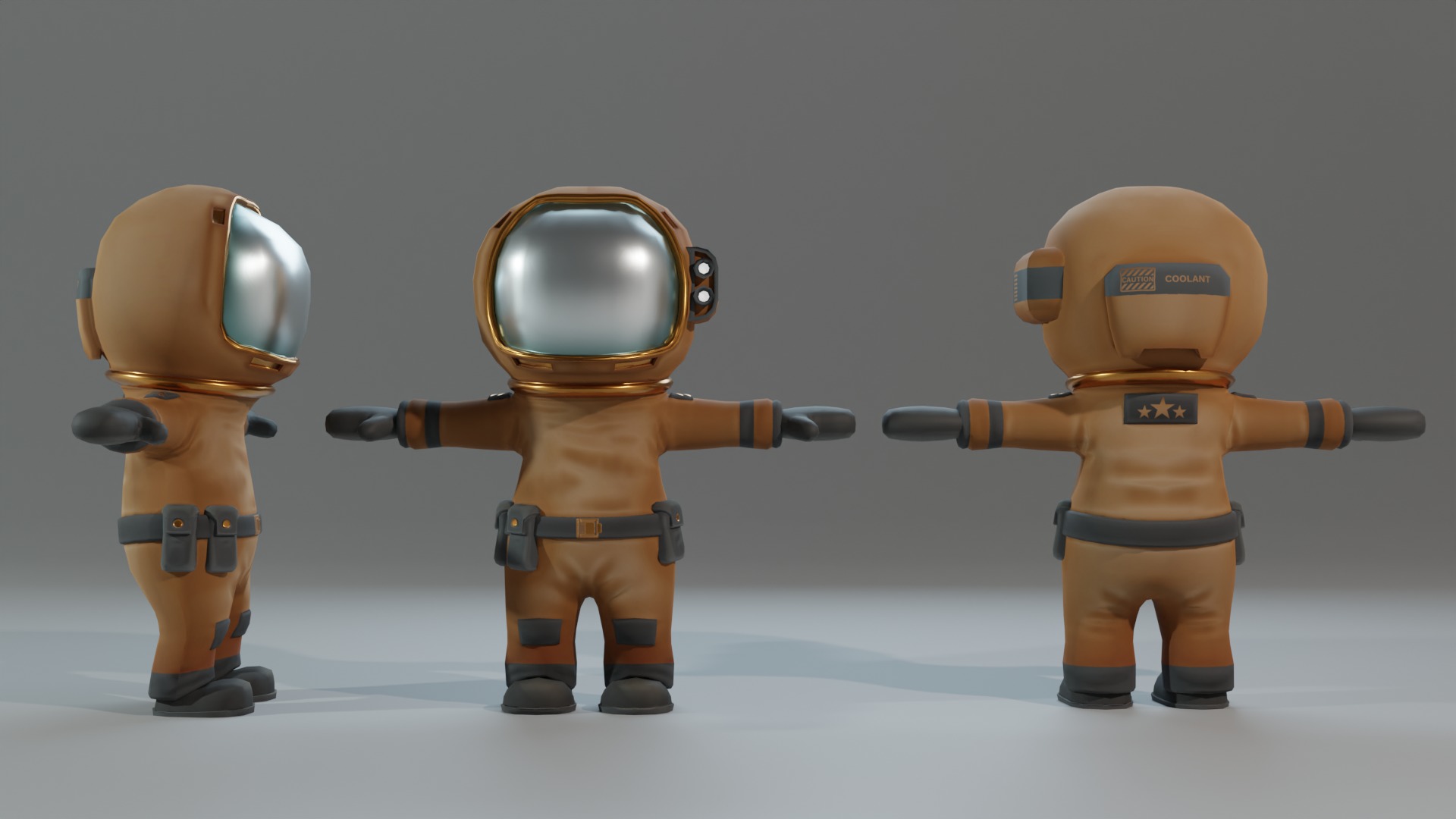 Tiny Spacedude Rigged Character Low-poly 3D model_4