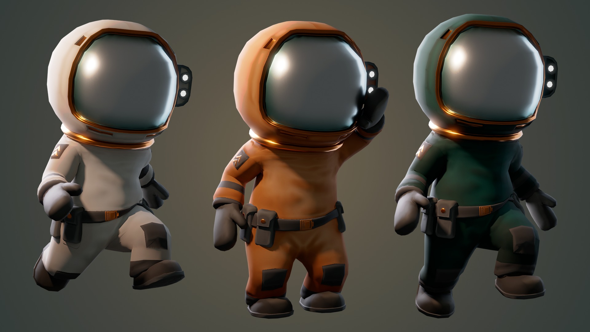 Tiny Spacedude Rigged Character Low-poly 3D model_1