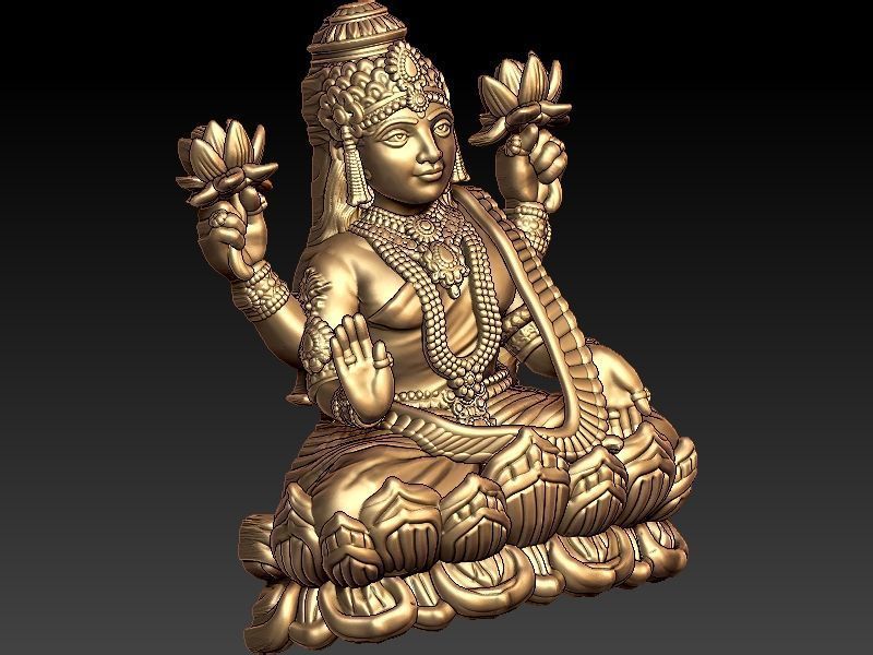 Laxmi Ji Pendant 3D print model_4