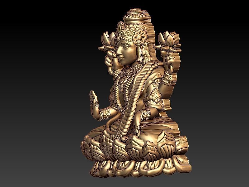 Laxmi Ji Pendant 3D print model_2