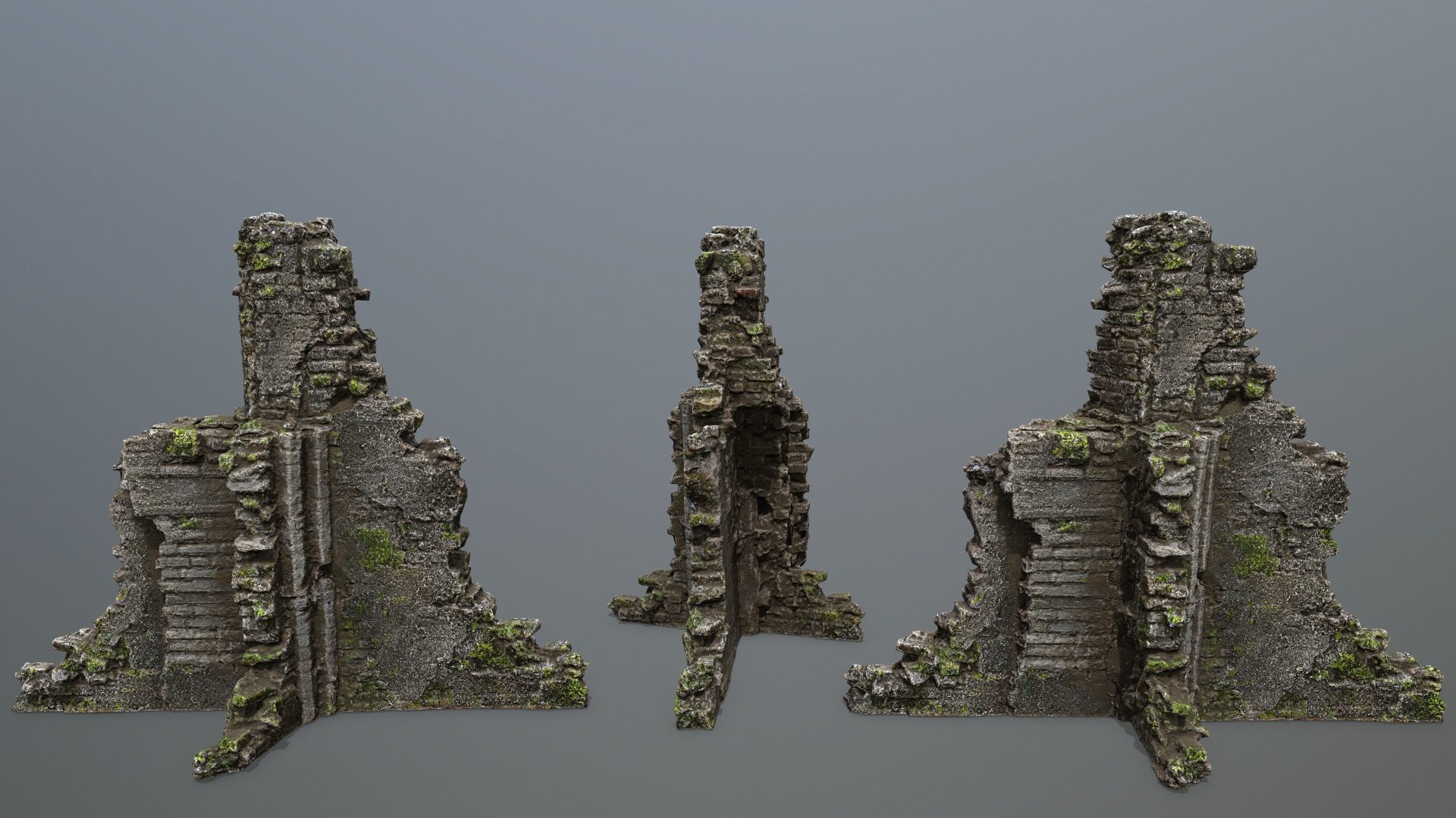 Ruin Gate Low-poly 3D model_10