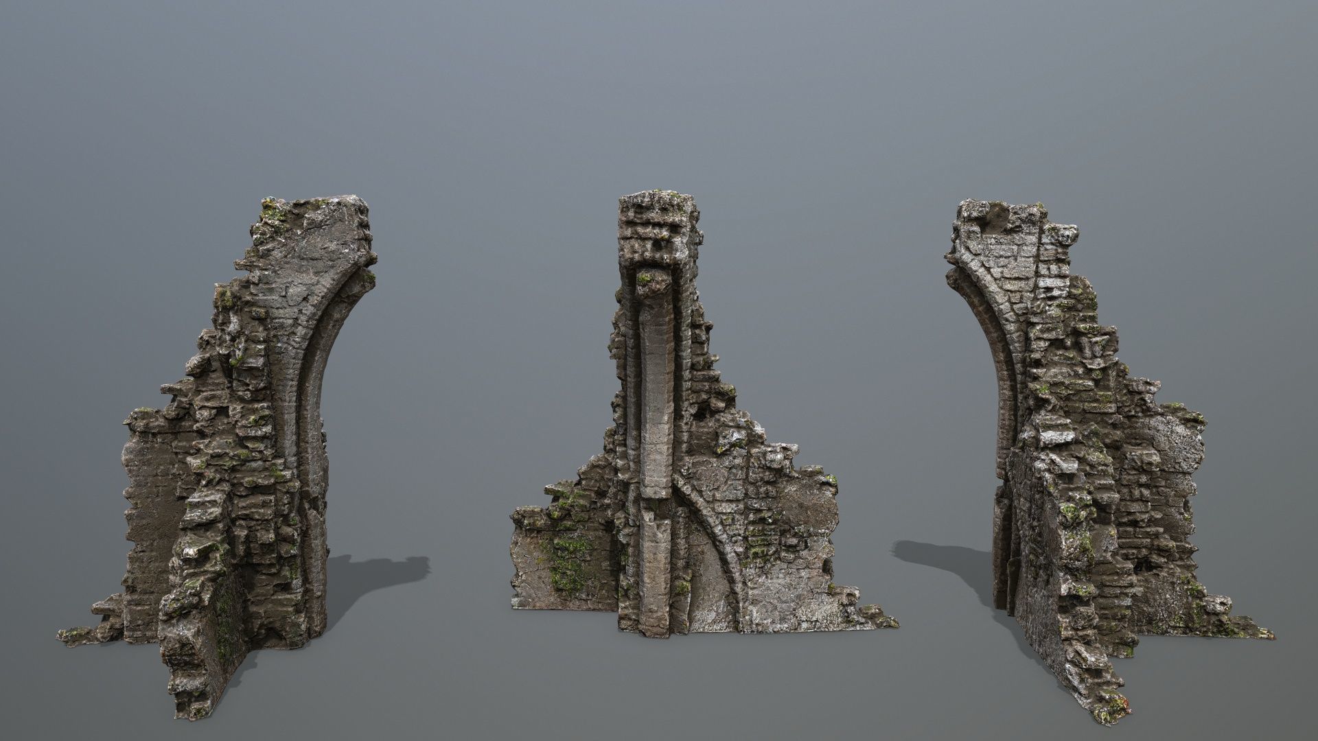 Ruin Gate Low-poly 3D model_8