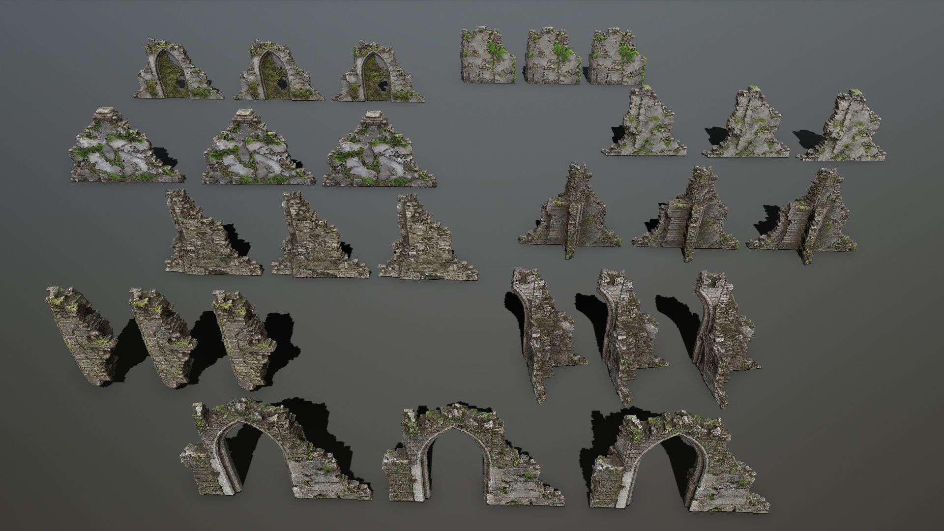 Ruin Gate Low-poly 3D model_14