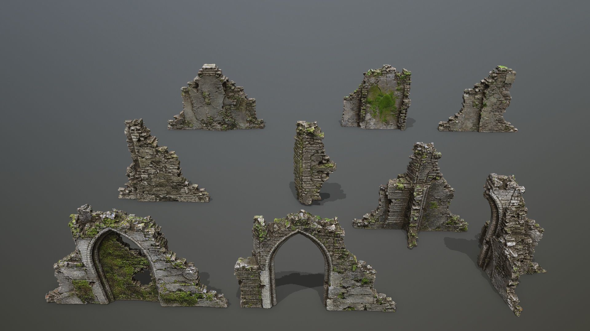 Ruin Gate Low-poly 3D model_4