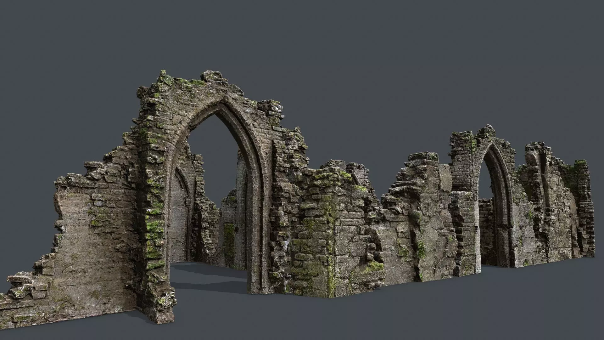 Ruin Gate Low-poly 3D model_0
