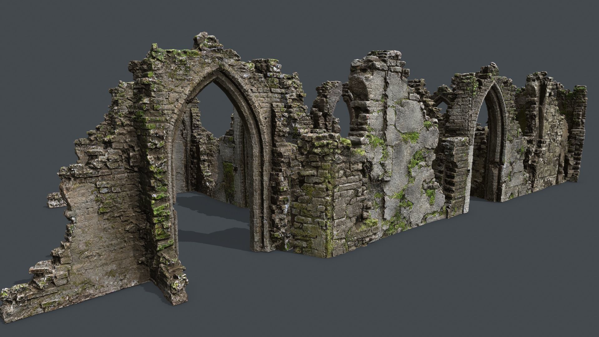 Ruin Gate Low-poly 3D model_2