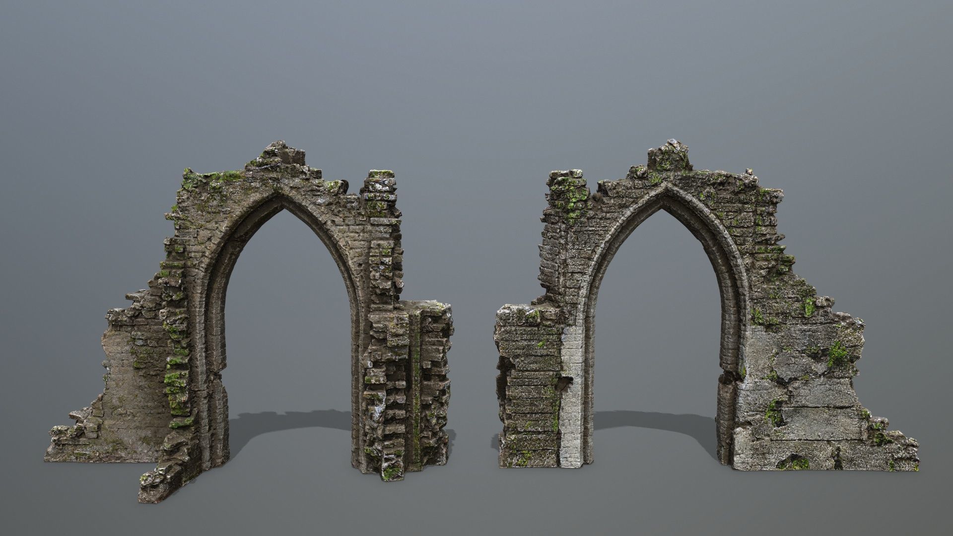Ruin Gate Low-poly 3D model_5