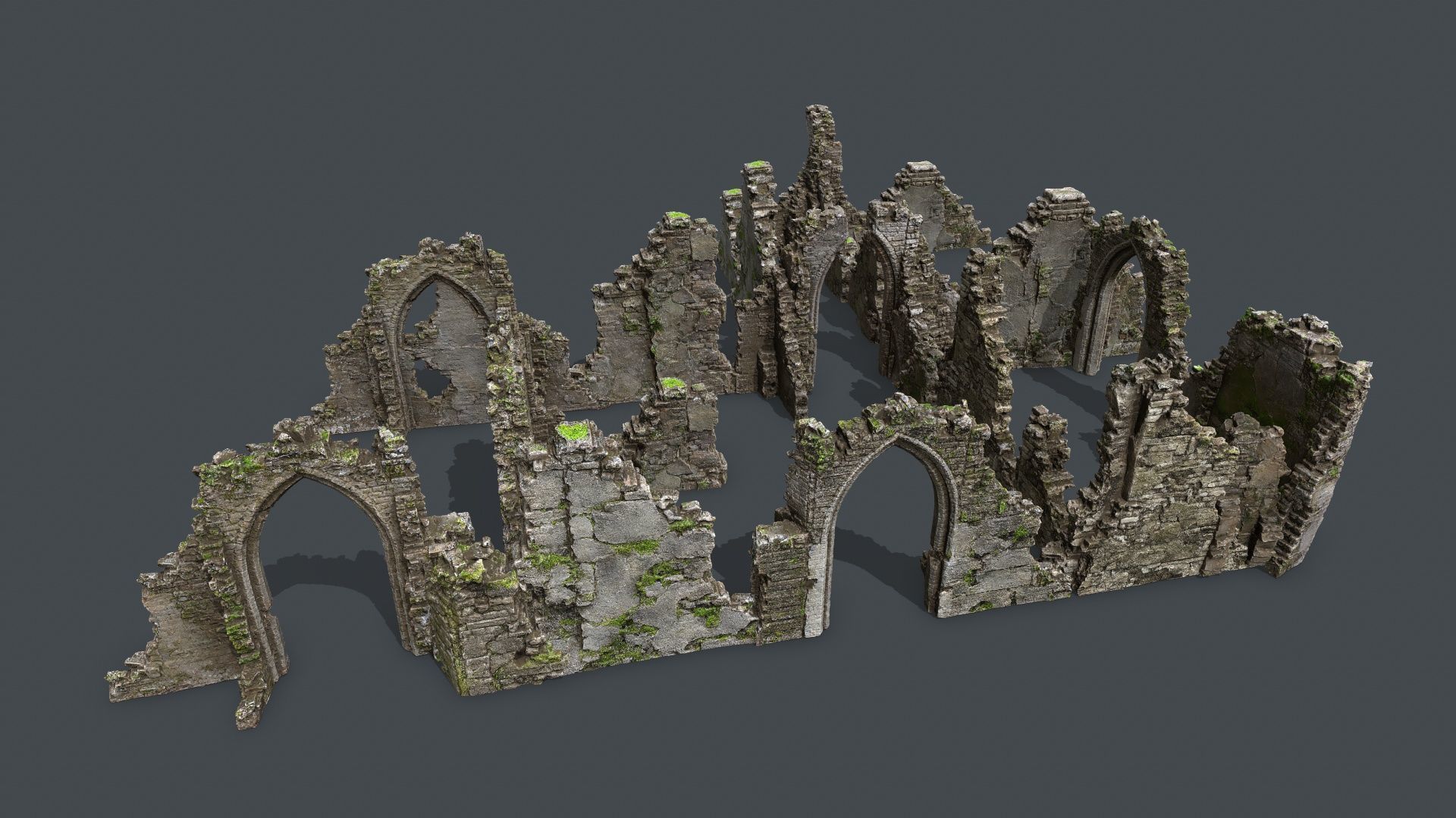 Ruin Gate Low-poly 3D model_1