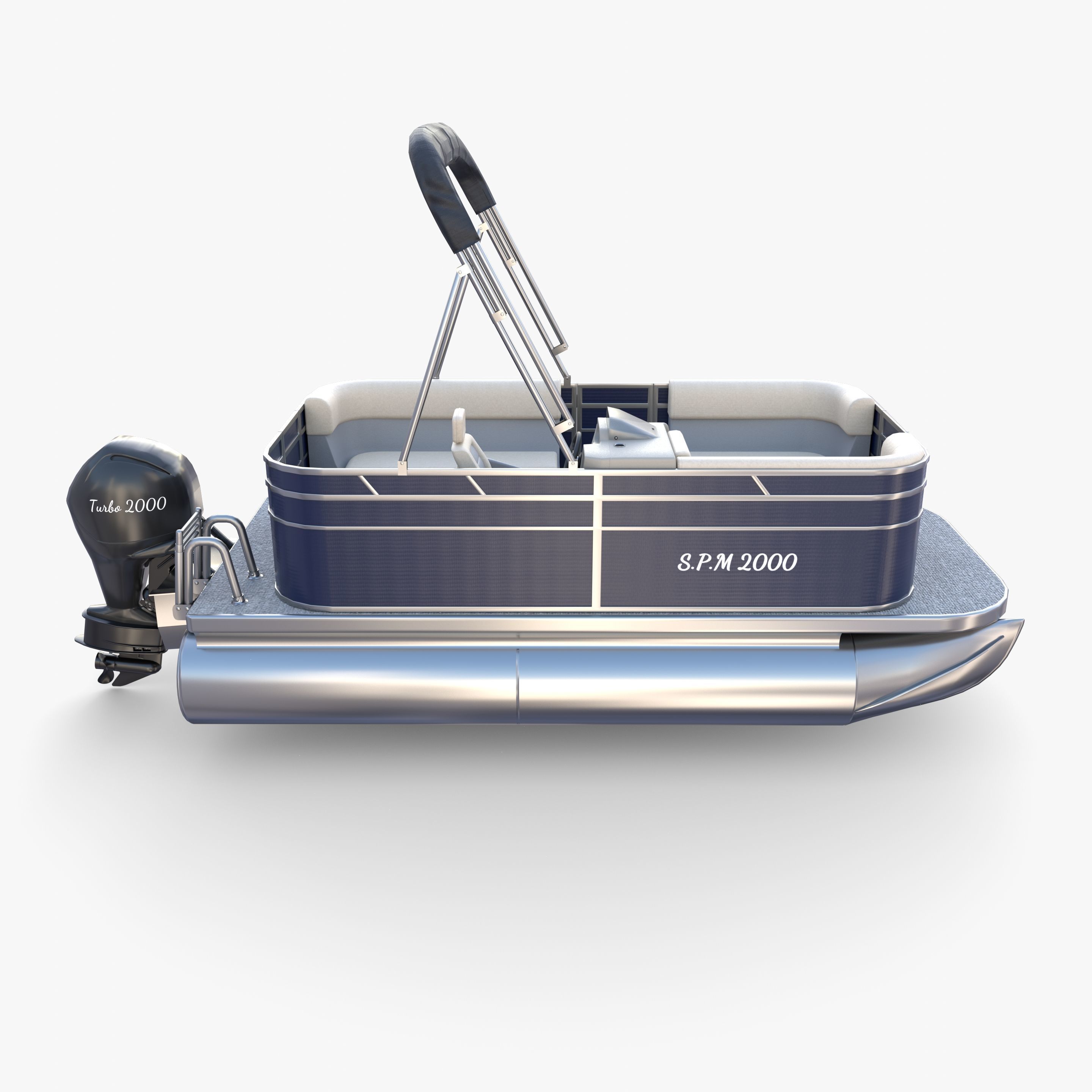 Pontoon Boat v1 3D model_9