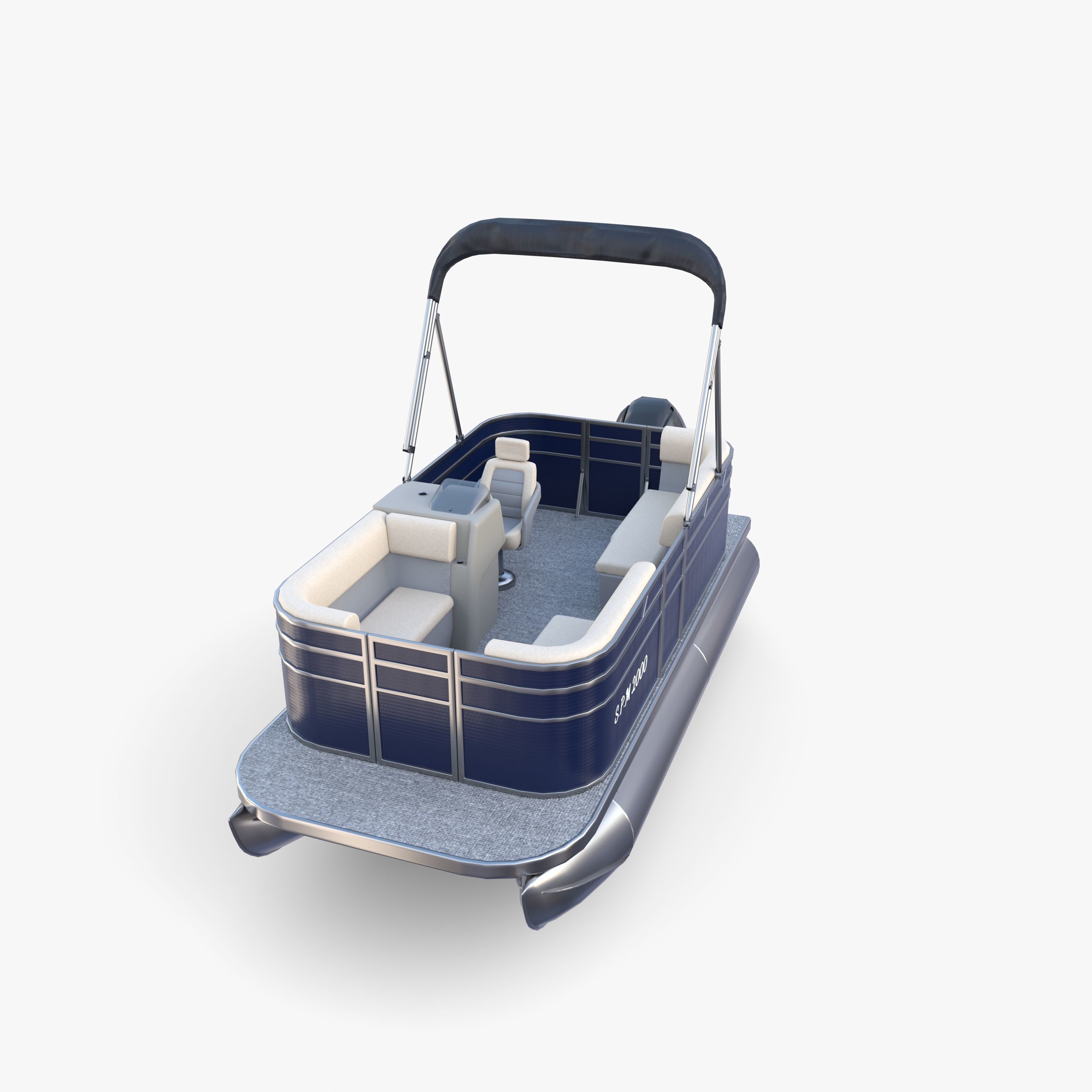 Pontoon Boat v1 3D model_11