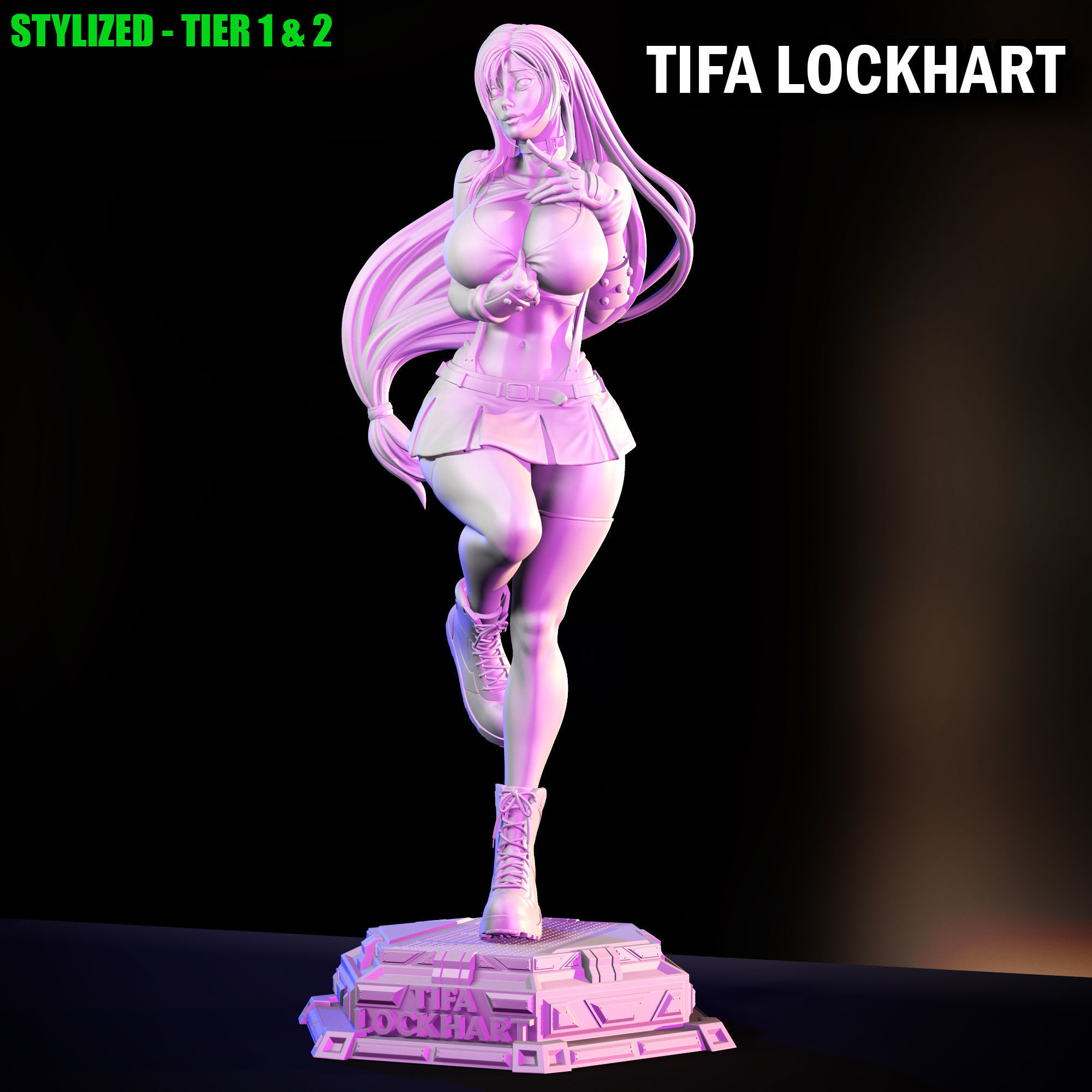 TIFA LOCKHART - STYLISED FAN ART 3D print model 3D print model_8