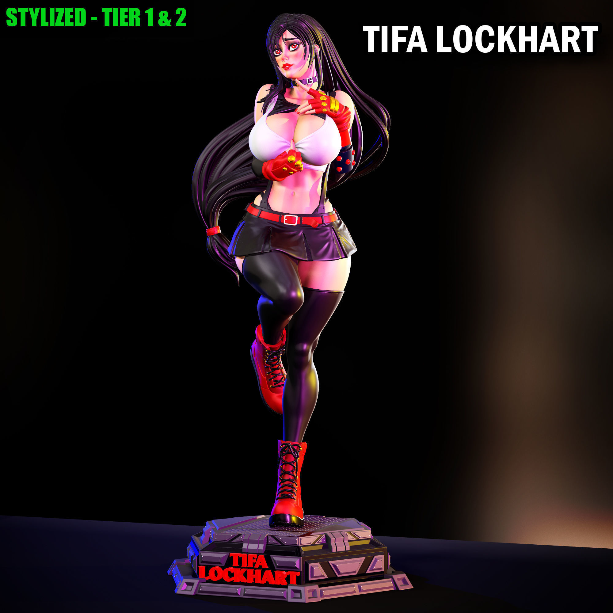 TIFA LOCKHART - STYLISED FAN ART 3D print model 3D print model_4