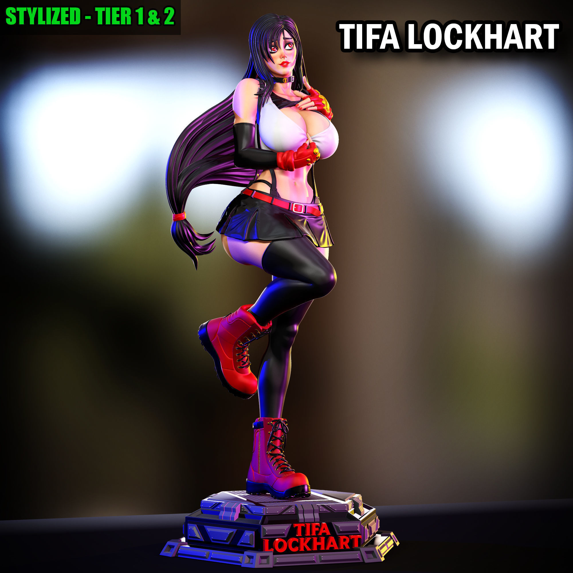 TIFA LOCKHART - STYLISED FAN ART 3D print model 3D print model_3