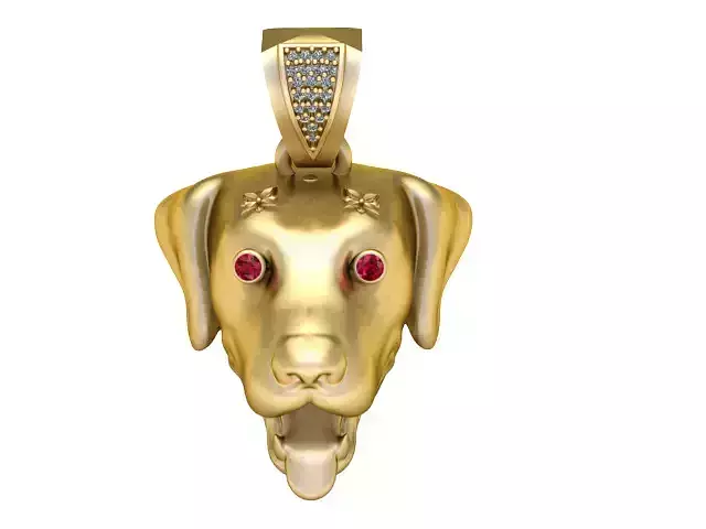 DOG FACE PENDANT 3D PRINTABLE MODEL 