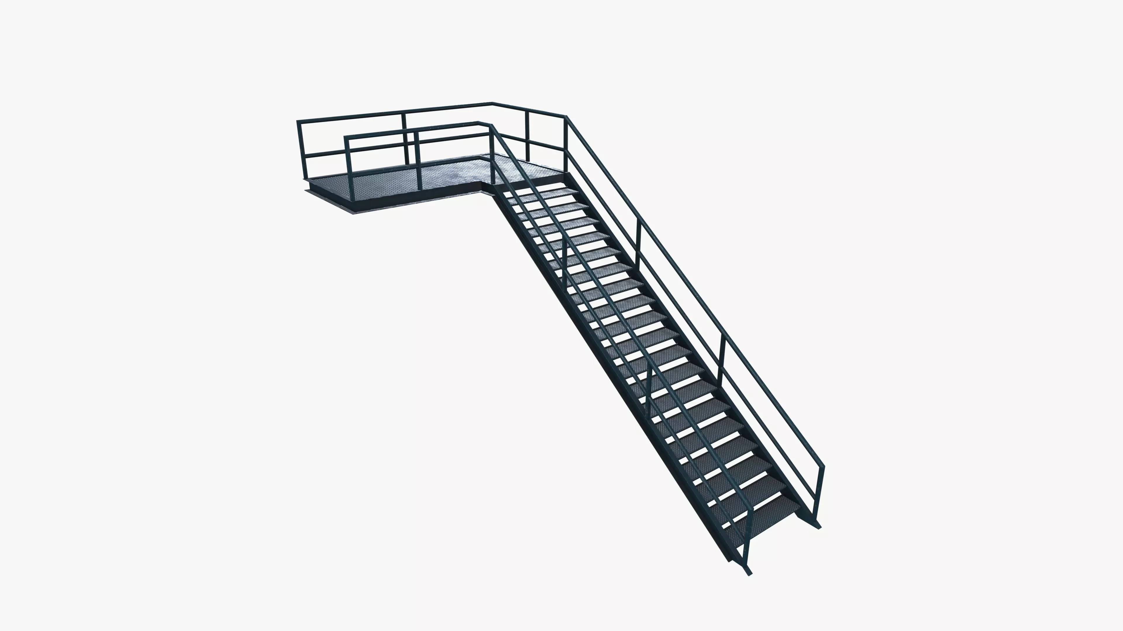 Industrial stair 3D model_0