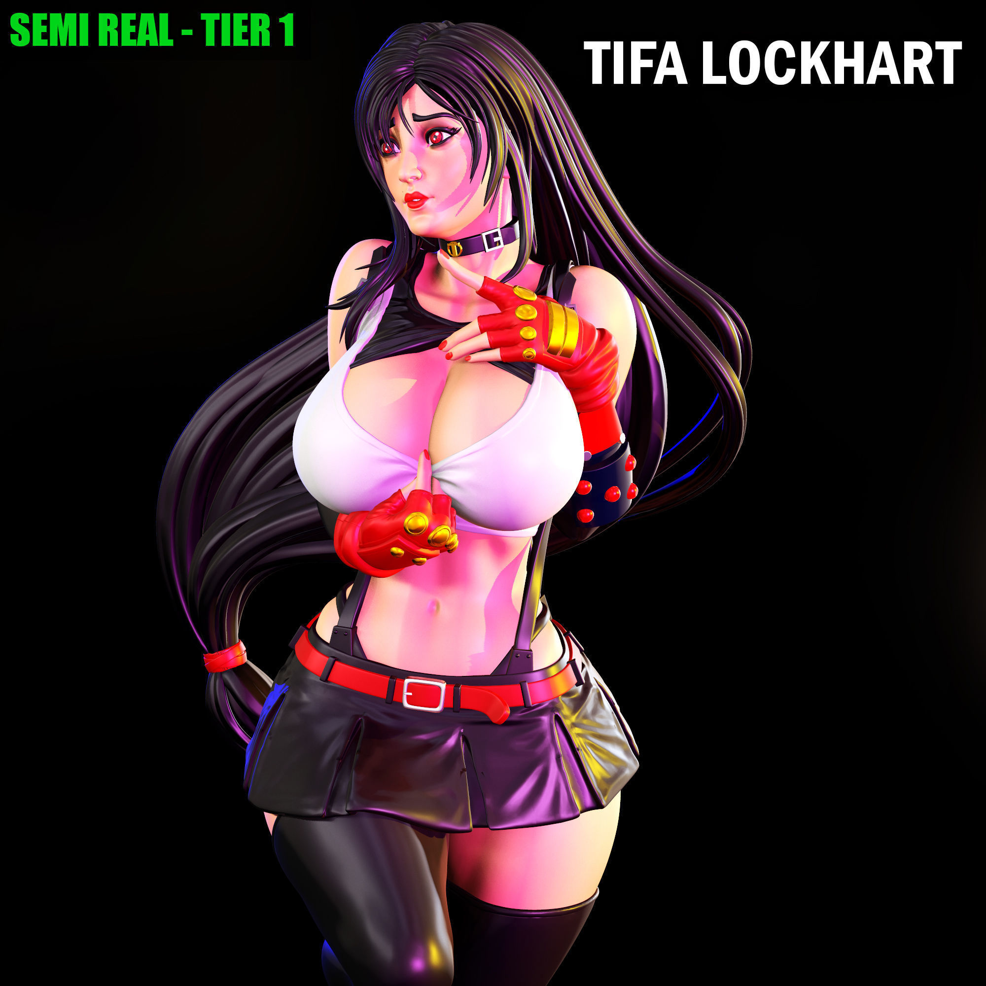TIFA LOCKHART - SEMI REALISTIC FAN ART 3D print model 3D print model_2