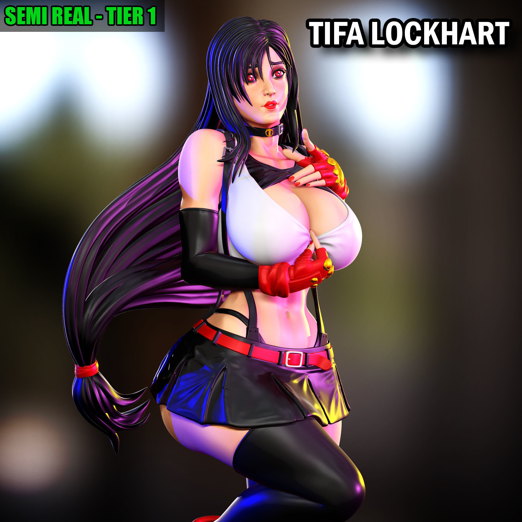 TIFA LOCKHART - SEMI REALISTIC FAN ART 3D print model 3D print model_1