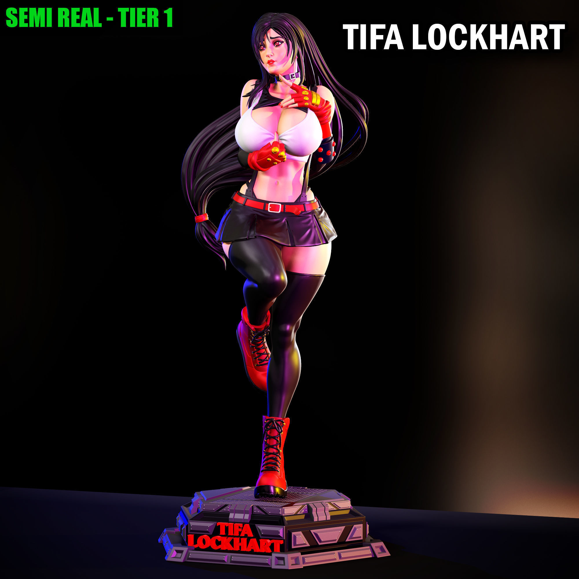 TIFA LOCKHART - SEMI REALISTIC FAN ART 3D print model 3D print model_5