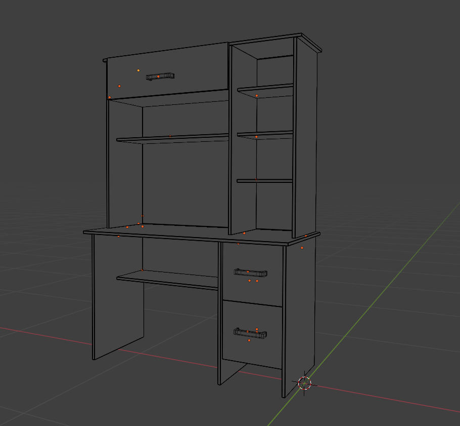 Computer desk 3D model_5