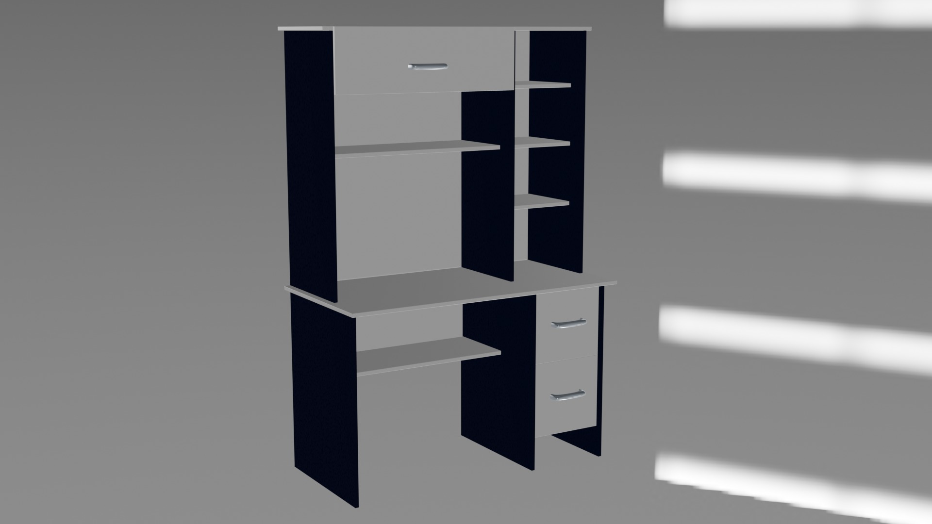 Computer desk 3D model_1