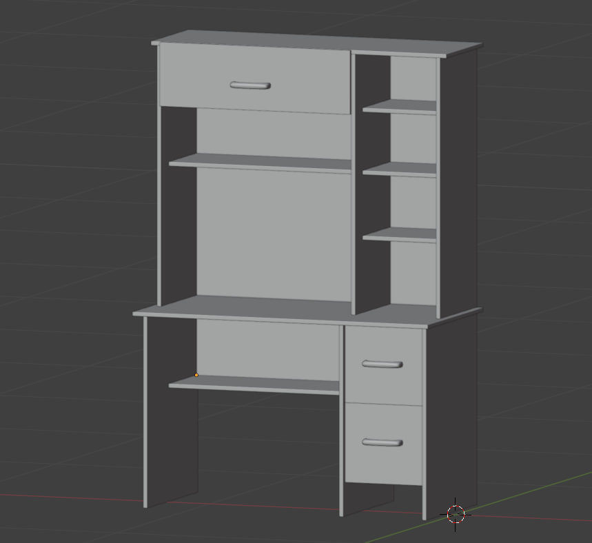 Computer desk 3D model_3