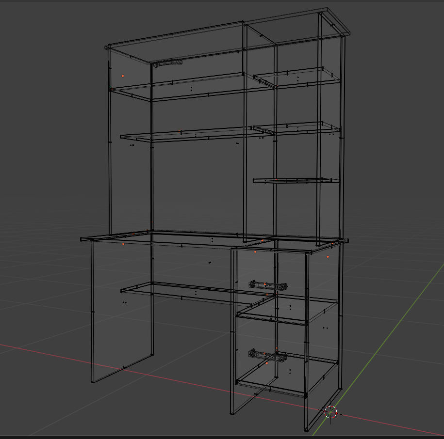 Computer desk 3D model_4