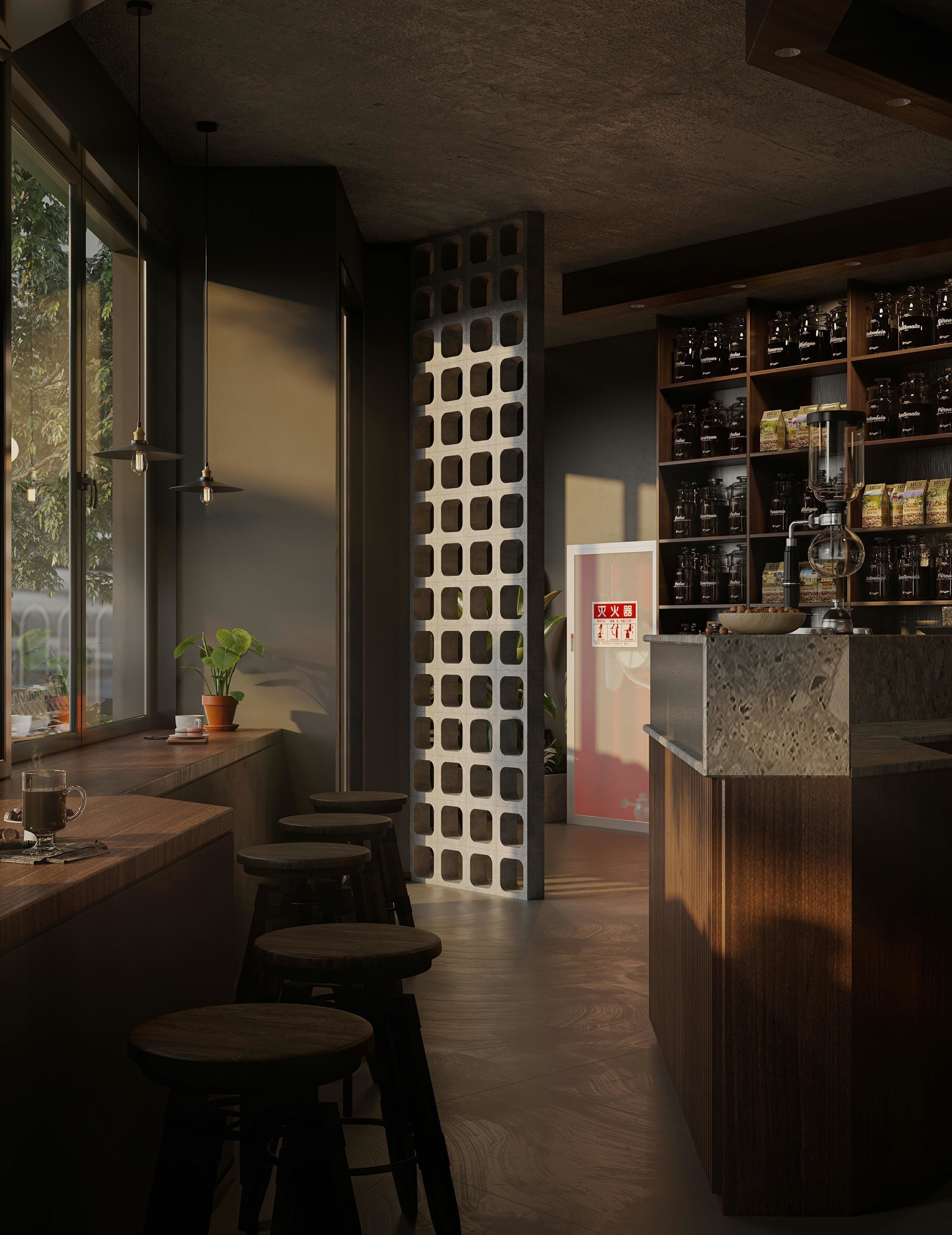 coffee shop interior 3D model_5