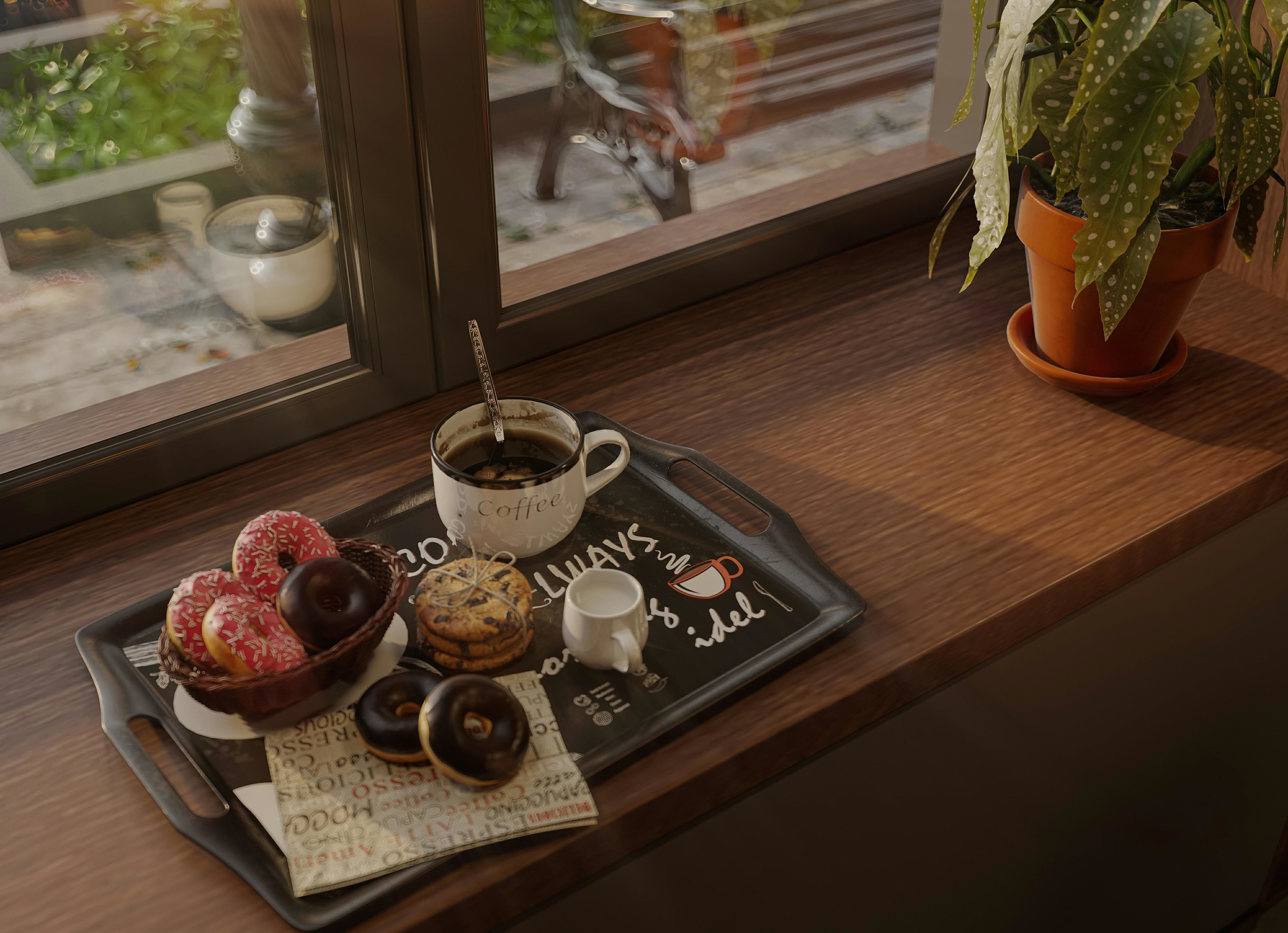 coffee shop interior 3D model_11