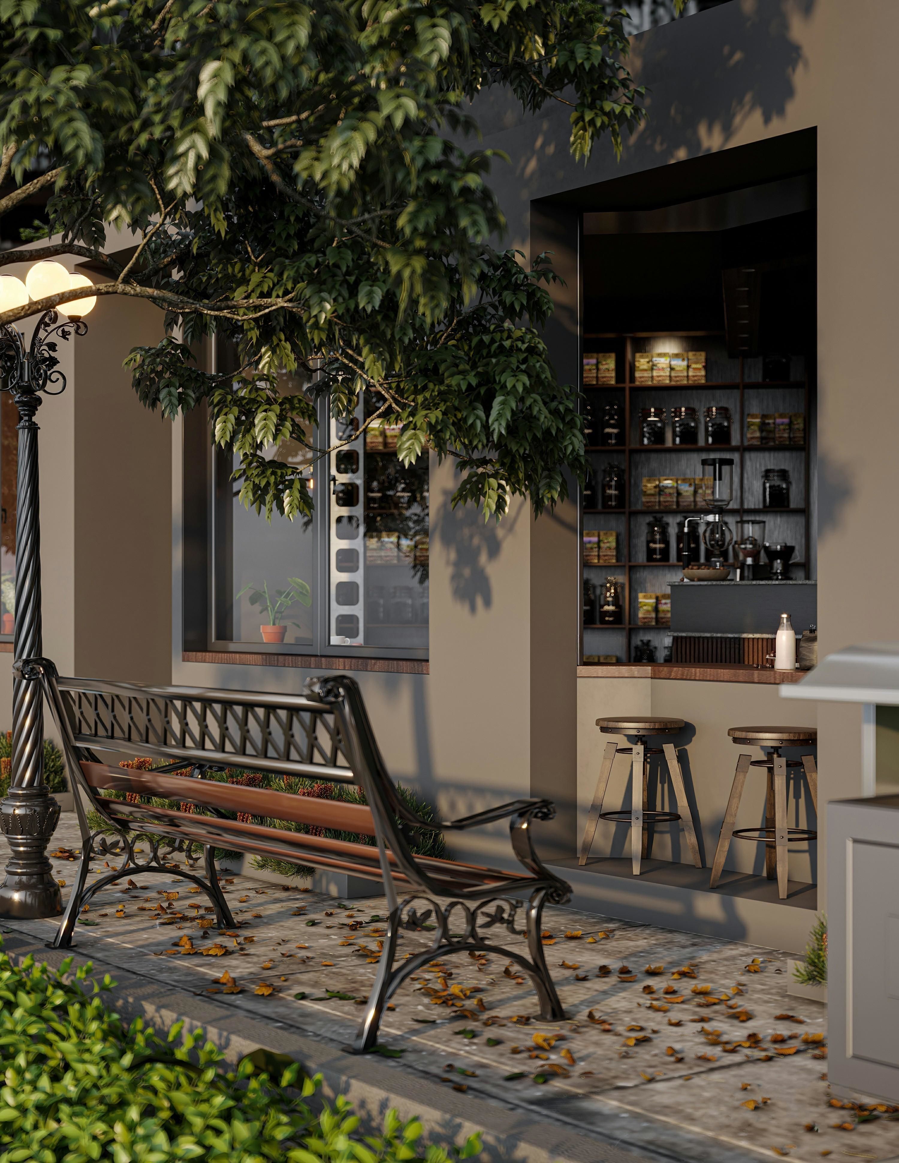 coffee shop interior 3D model_4