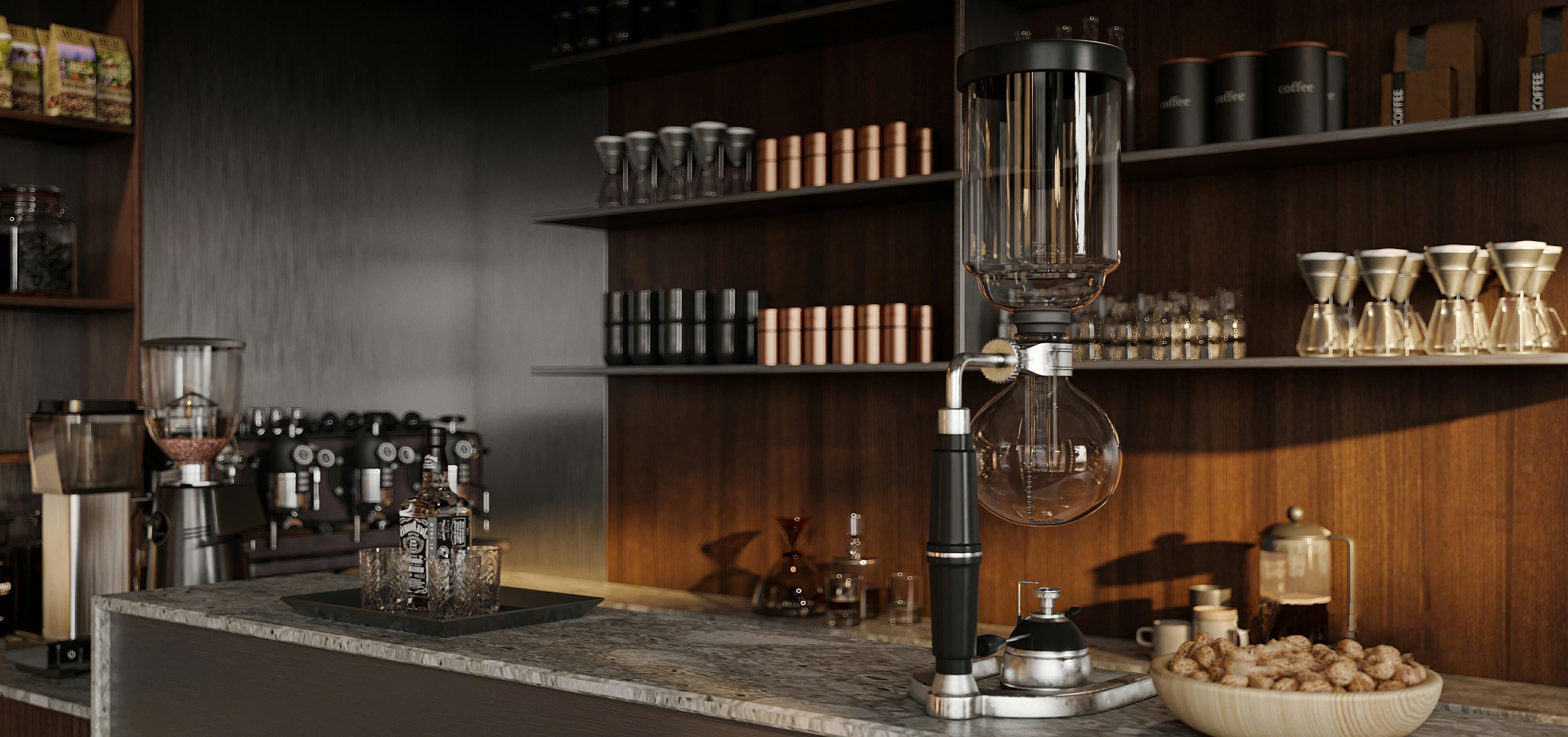 coffee shop interior 3D model_1