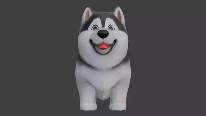 Cartoon husky dog