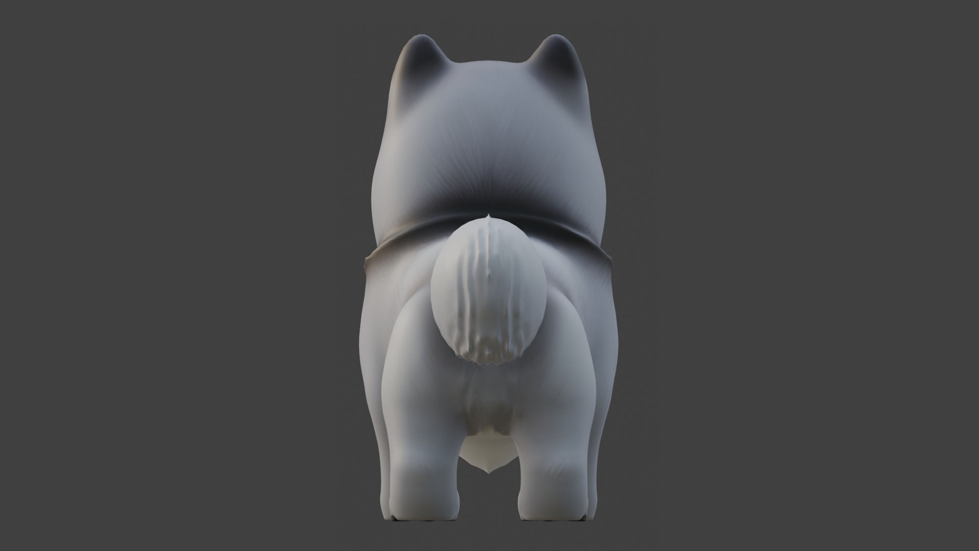 Cartoon husky dog Low-poly 3D model_3