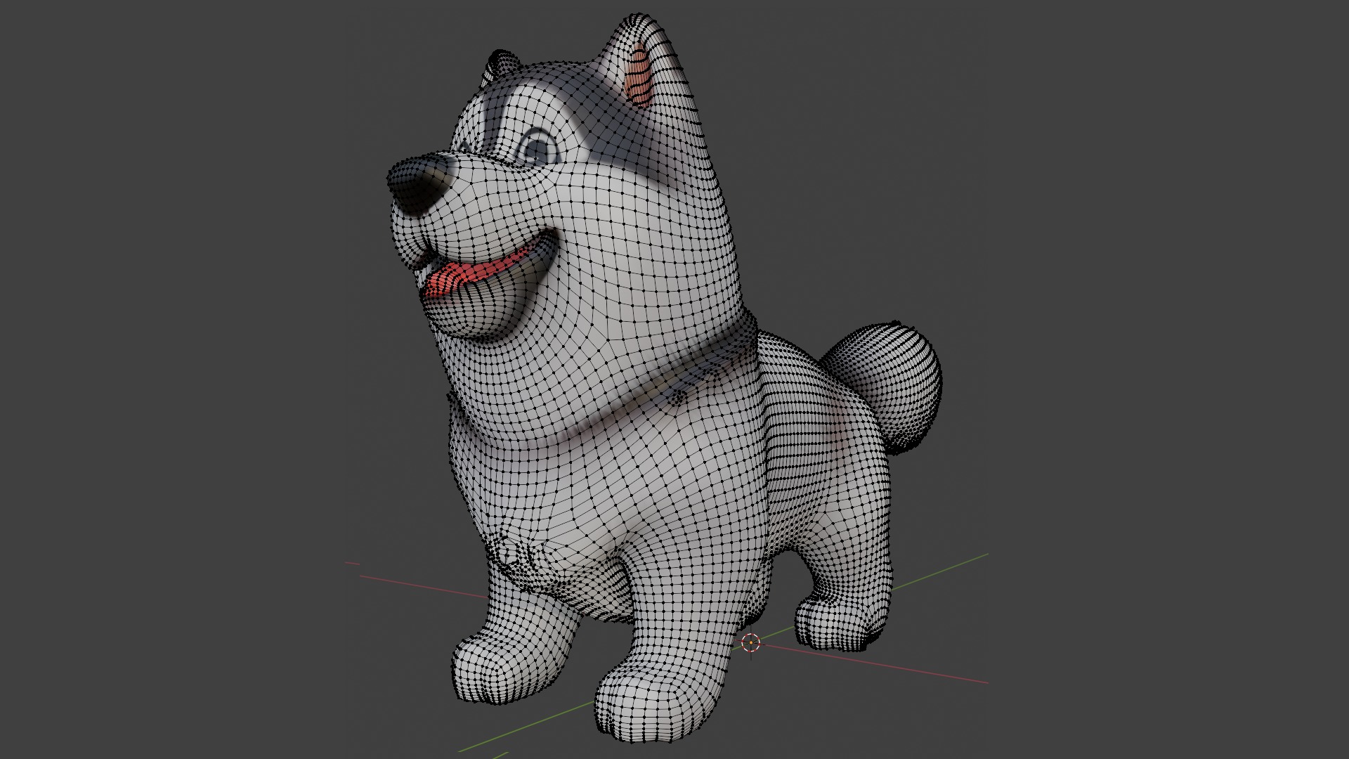Cartoon husky dog Low-poly 3D model_5