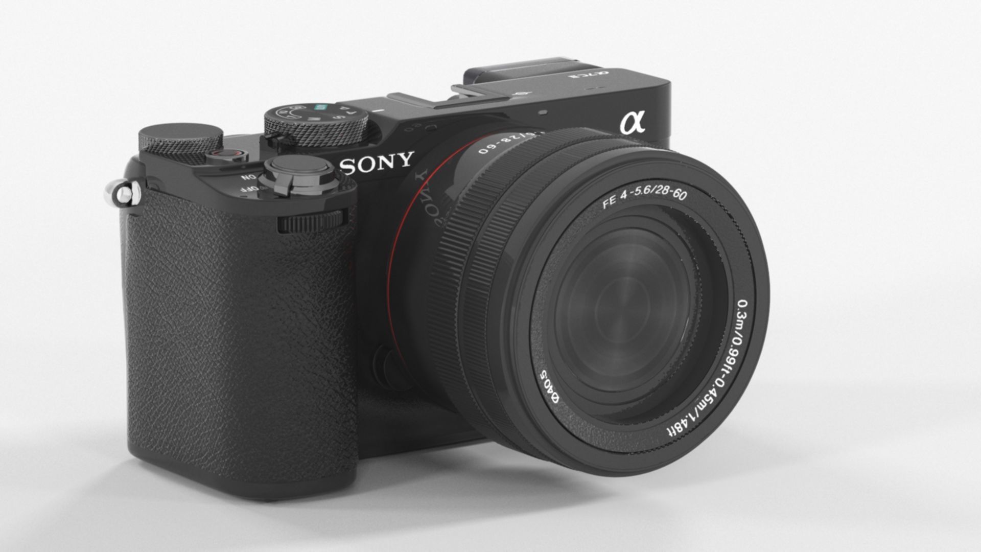 Sony Full Size Mirror Lens Camera Low-poly 3D model_4
