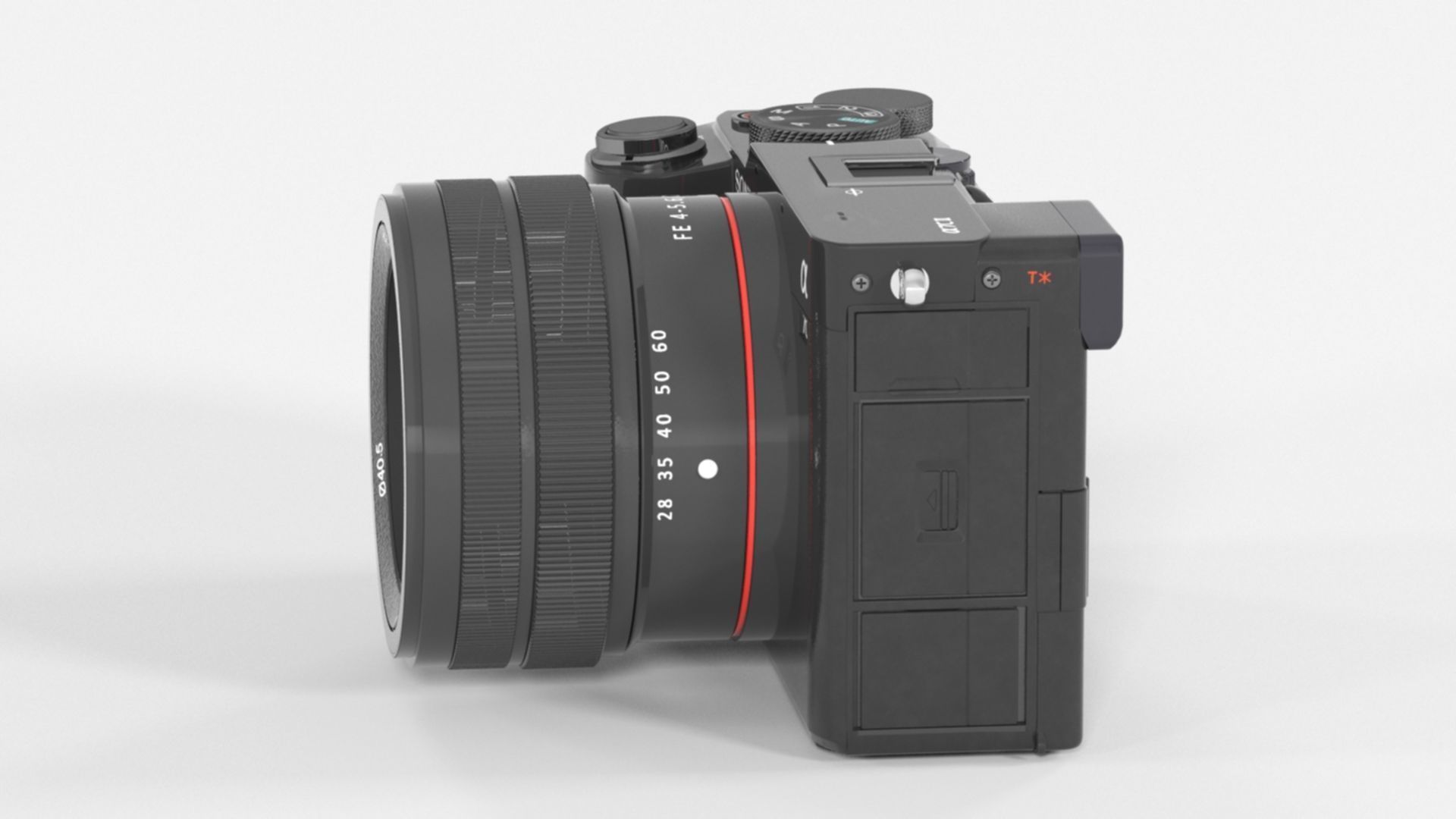 Sony Full Size Mirror Lens Camera Low-poly 3D model_5