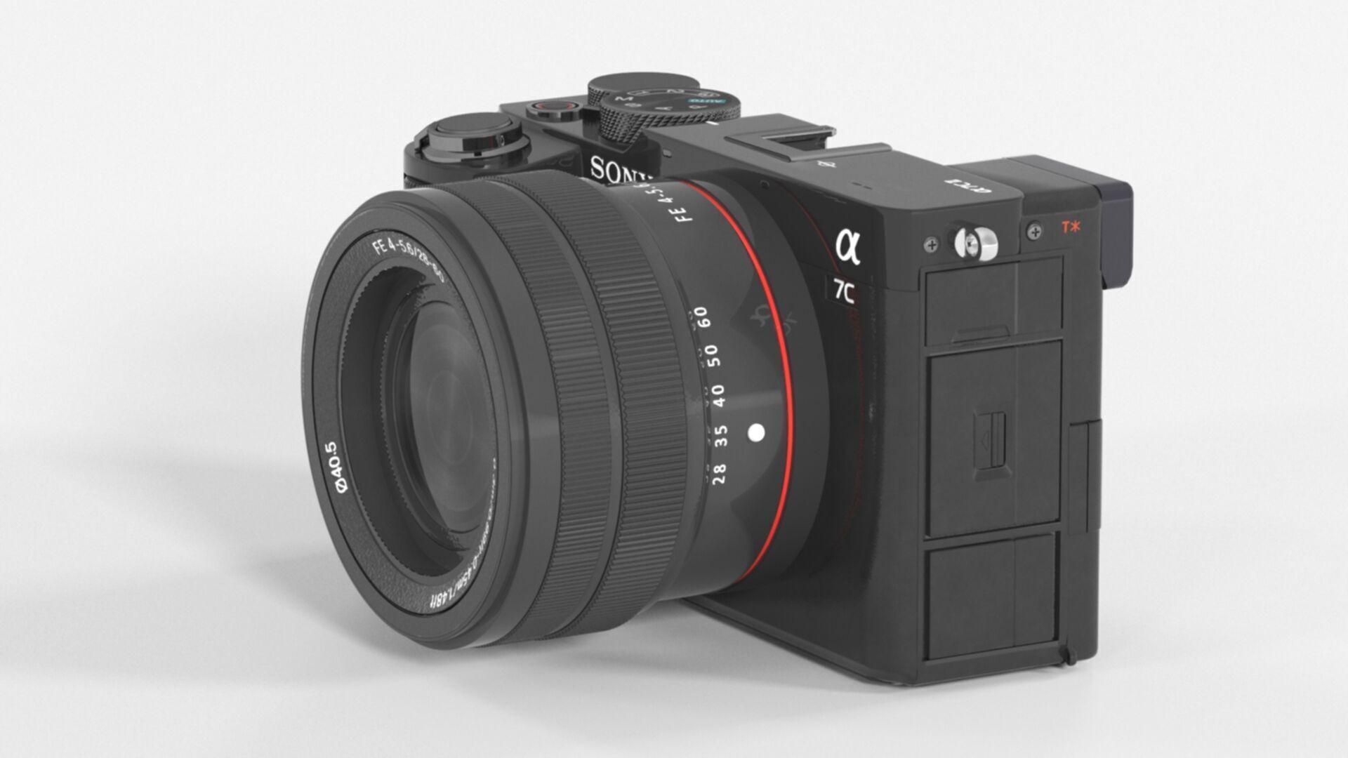 Sony Full Size Mirror Lens Camera Low-poly 3D model_8