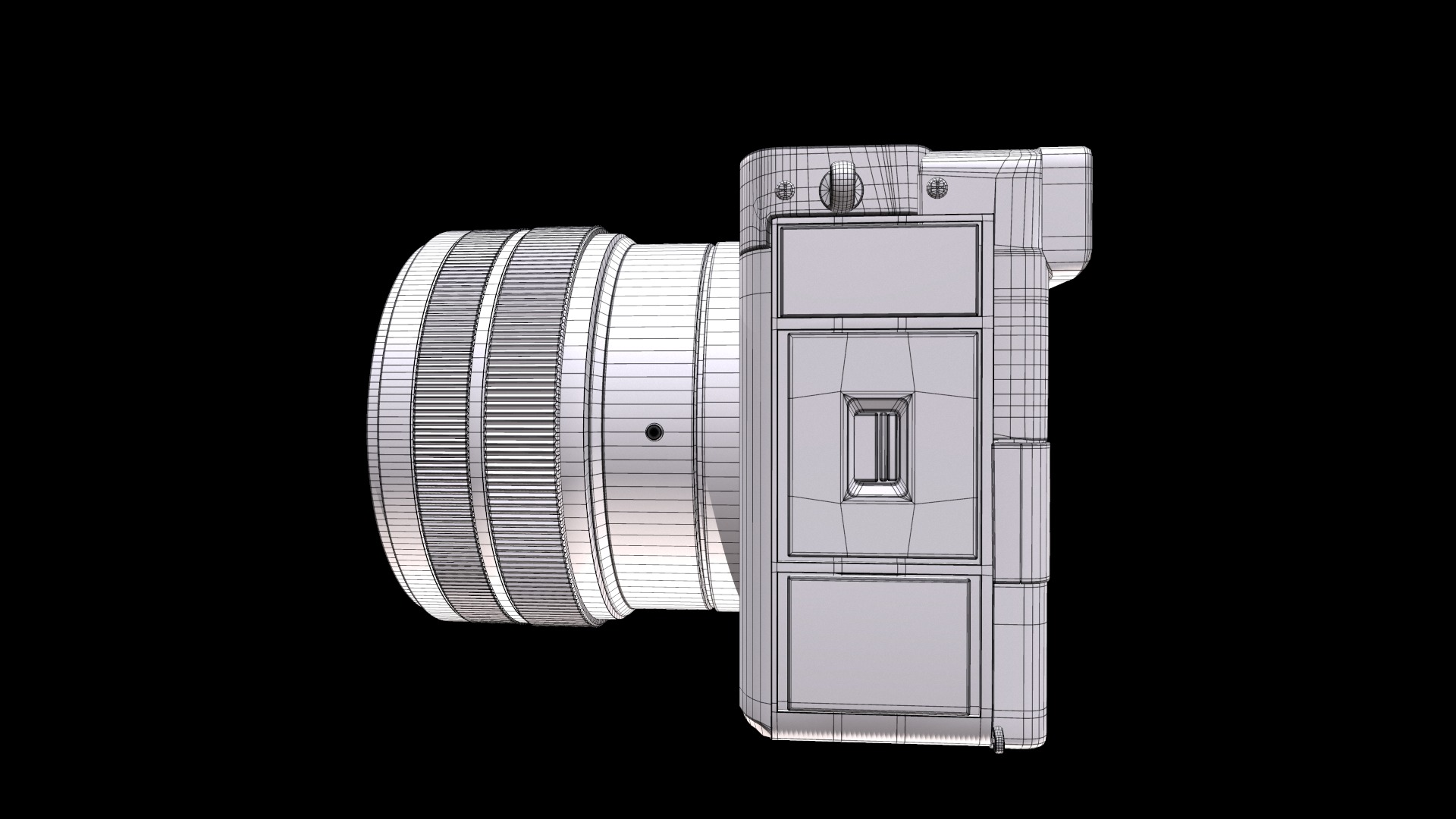 Sony Full Size Mirror Lens Camera Low-poly 3D model_13