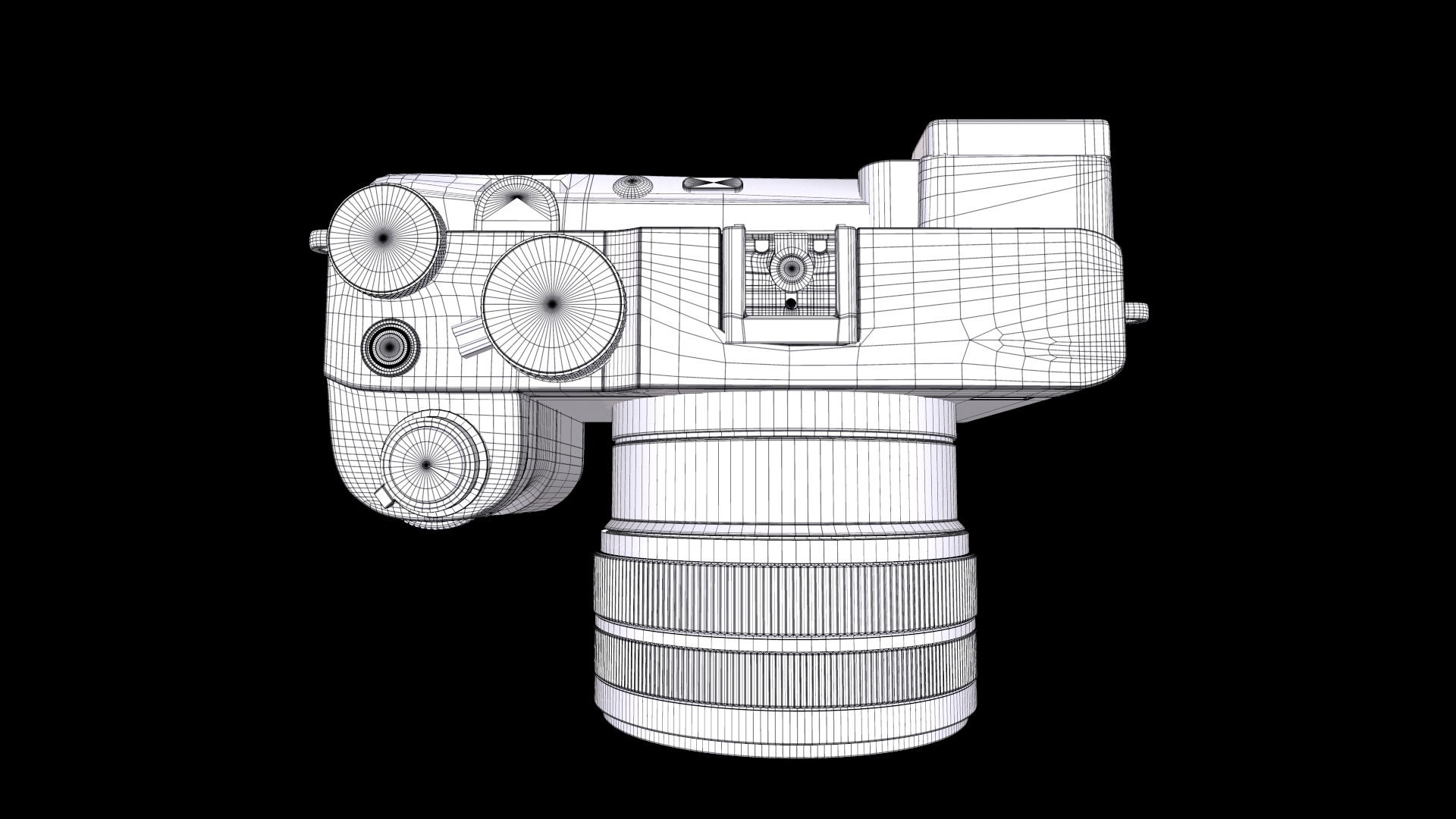 Sony Full Size Mirror Lens Camera Low-poly 3D model_12