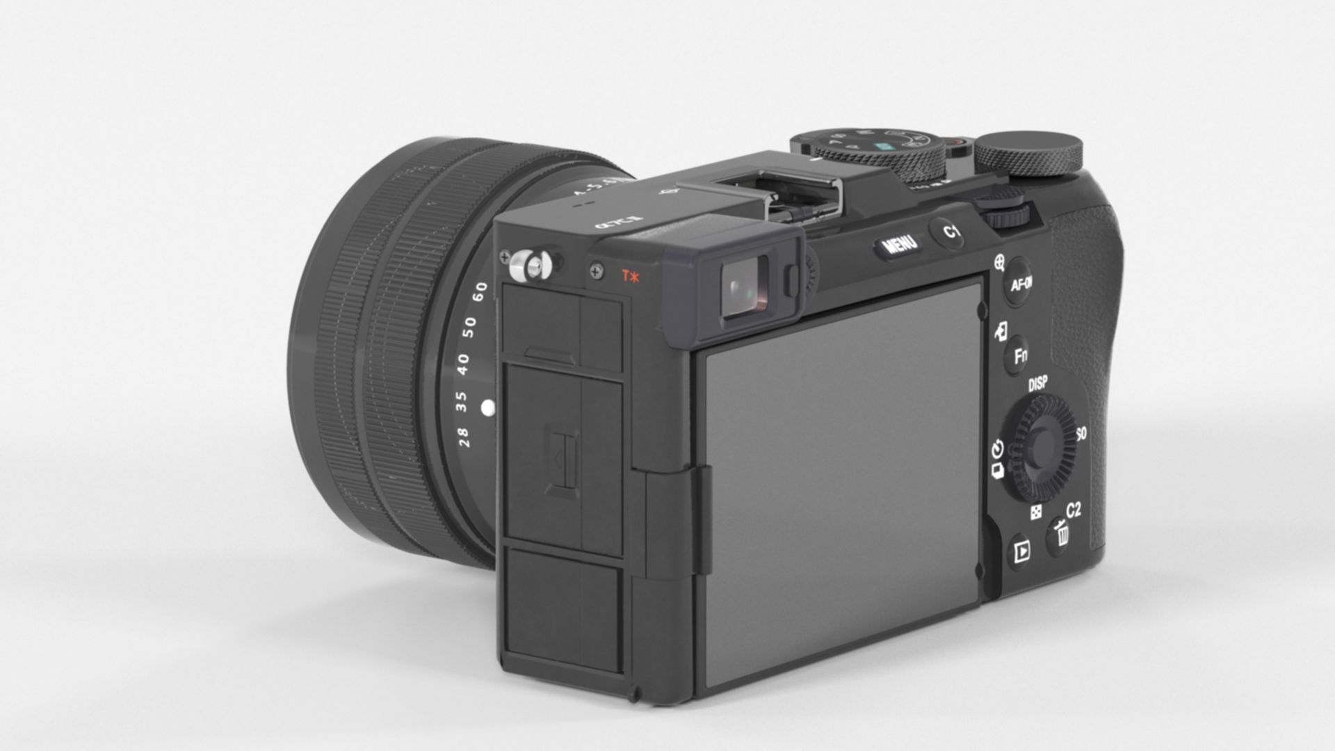 Sony Full Size Mirror Lens Camera Low-poly 3D model_9