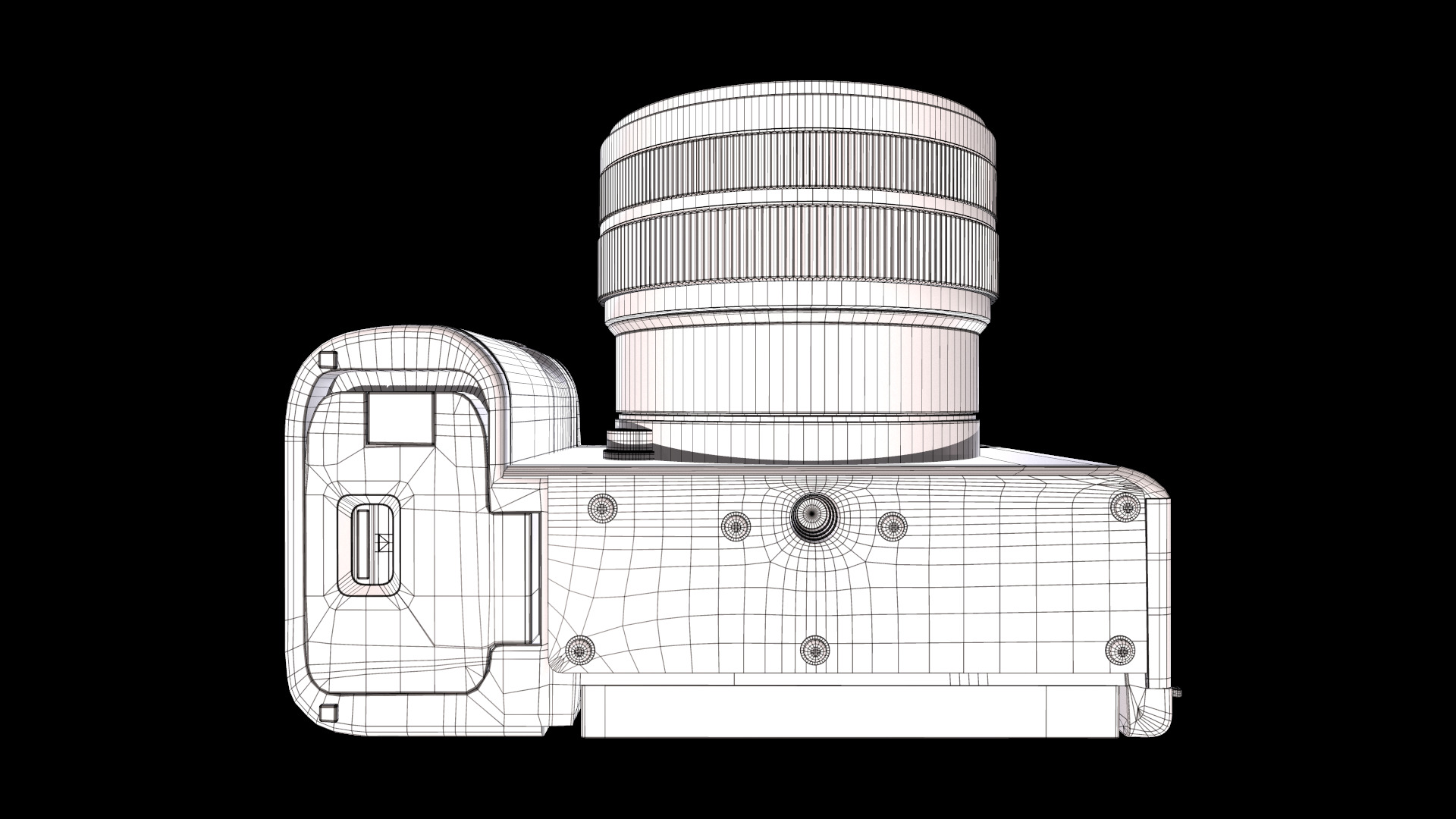 Sony Full Size Mirror Lens Camera Low-poly 3D model_18
