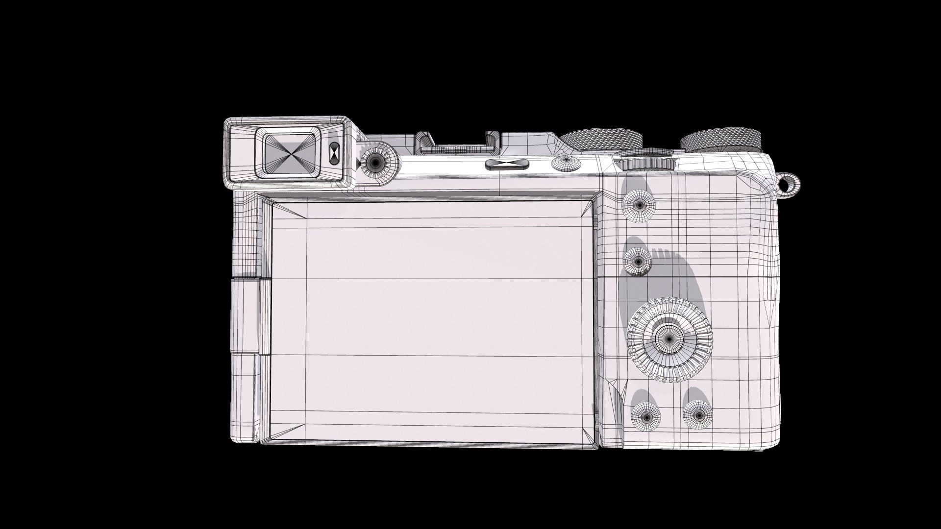 Sony Full Size Mirror Lens Camera Low-poly 3D model_14