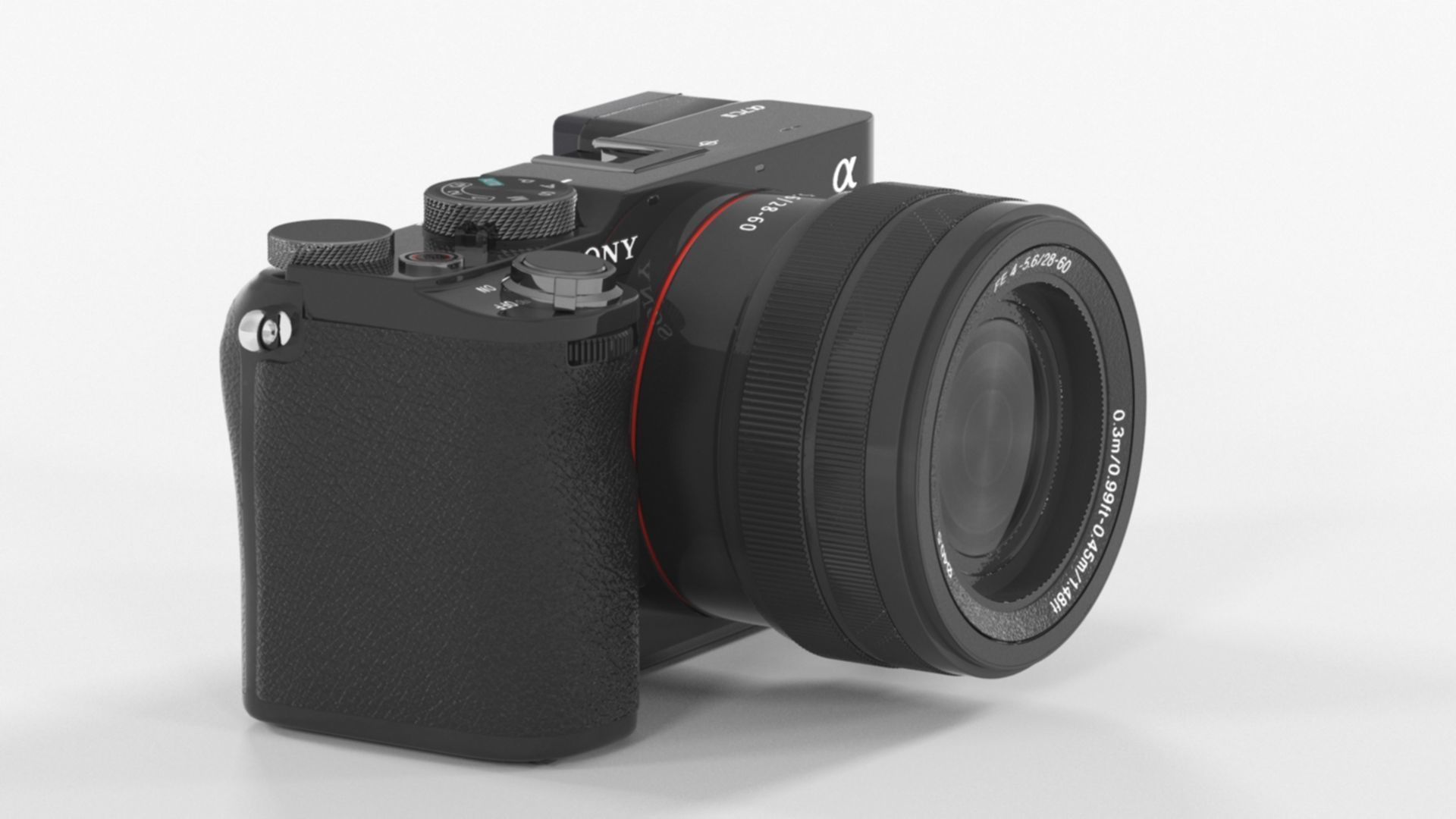 Sony Full Size Mirror Lens Camera Low-poly 3D model_10