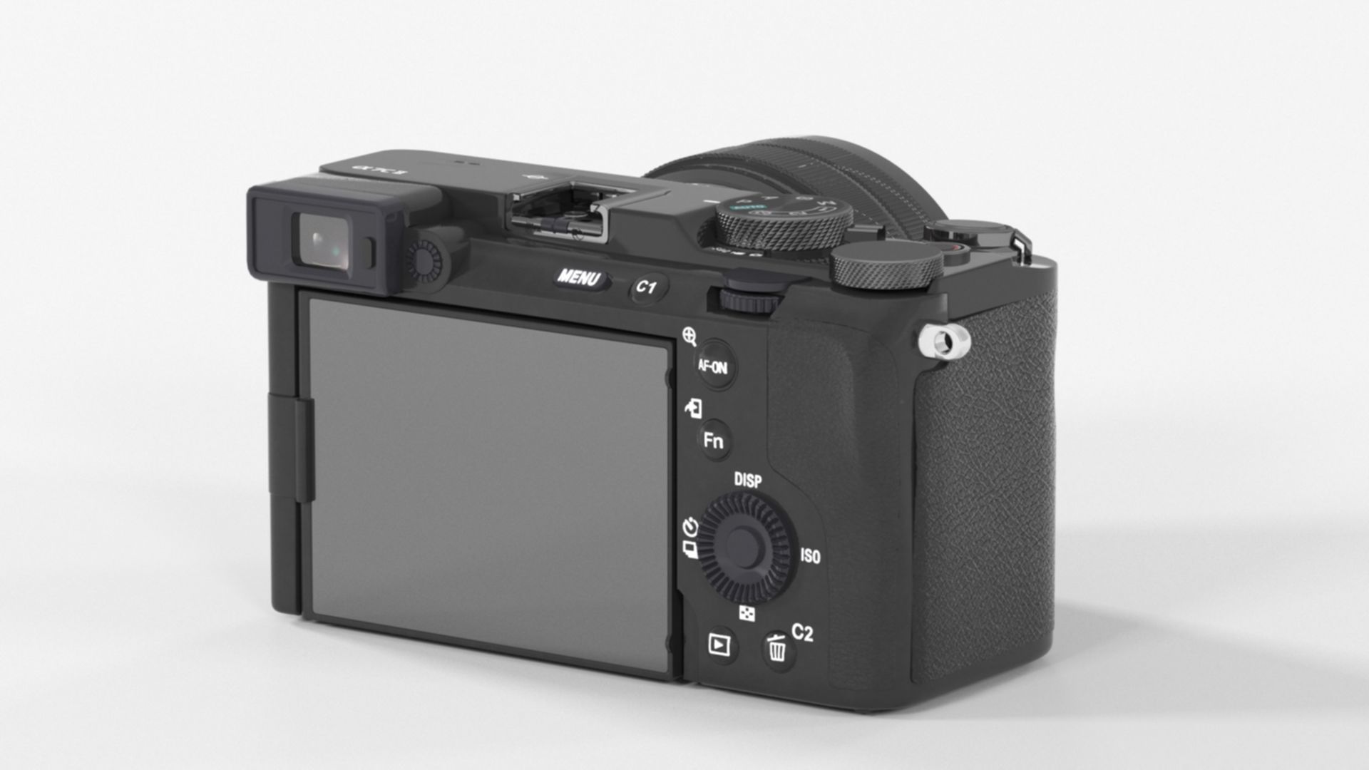 Sony Full Size Mirror Lens Camera Low-poly 3D model_7