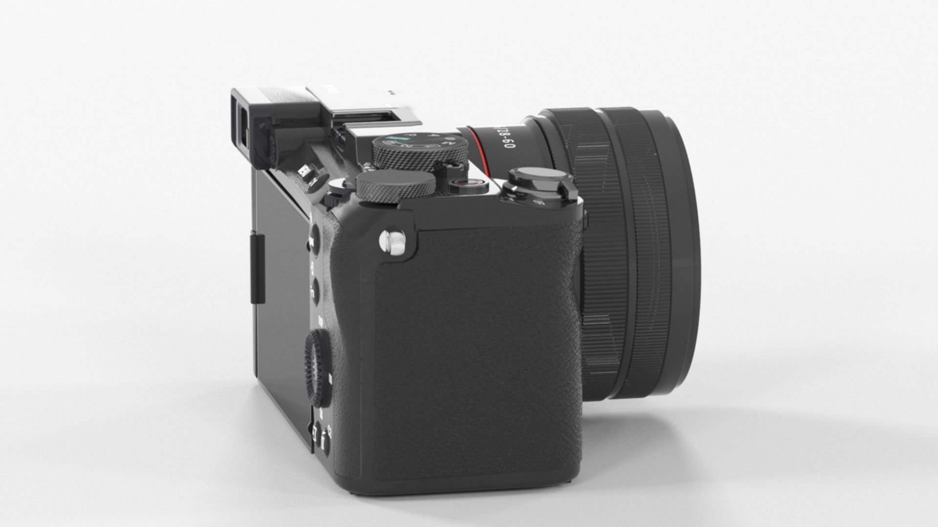 Sony Full Size Mirror Lens Camera Low-poly 3D model_11