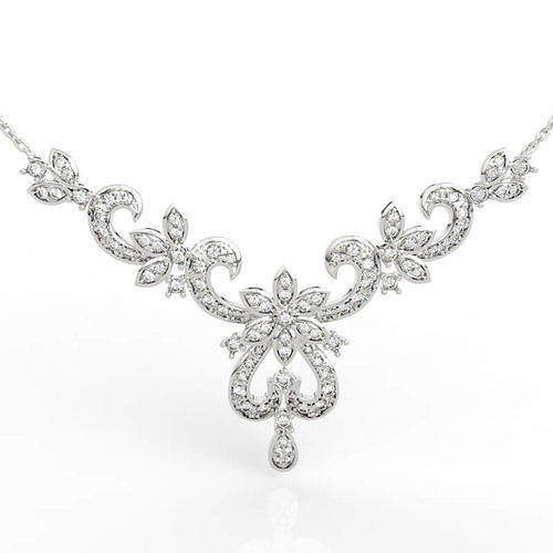 Floral Diamond Necklace 3D print model