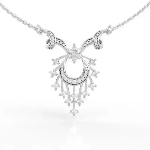 Floral Diamond Pendant Necklace