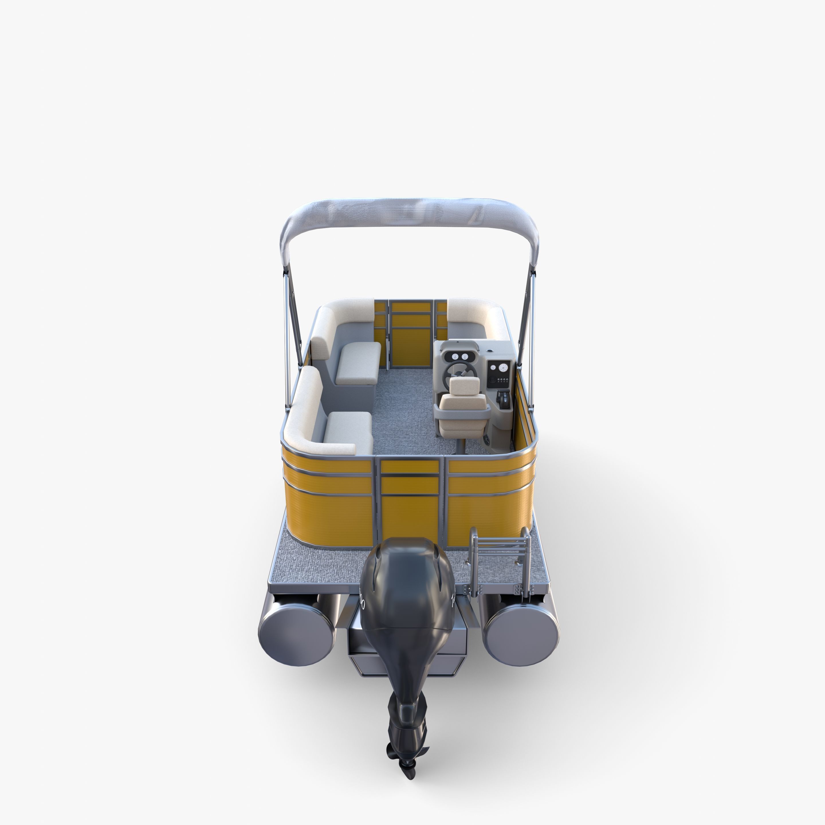 Pontoon Boat v3 3D model_15