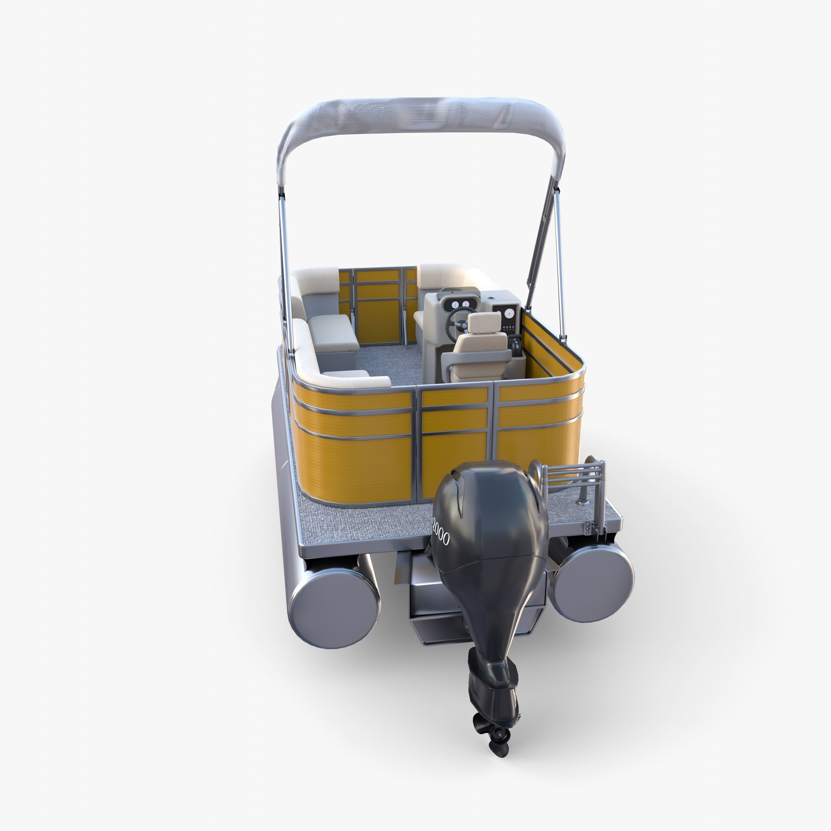 Pontoon Boat v3 3D model_9