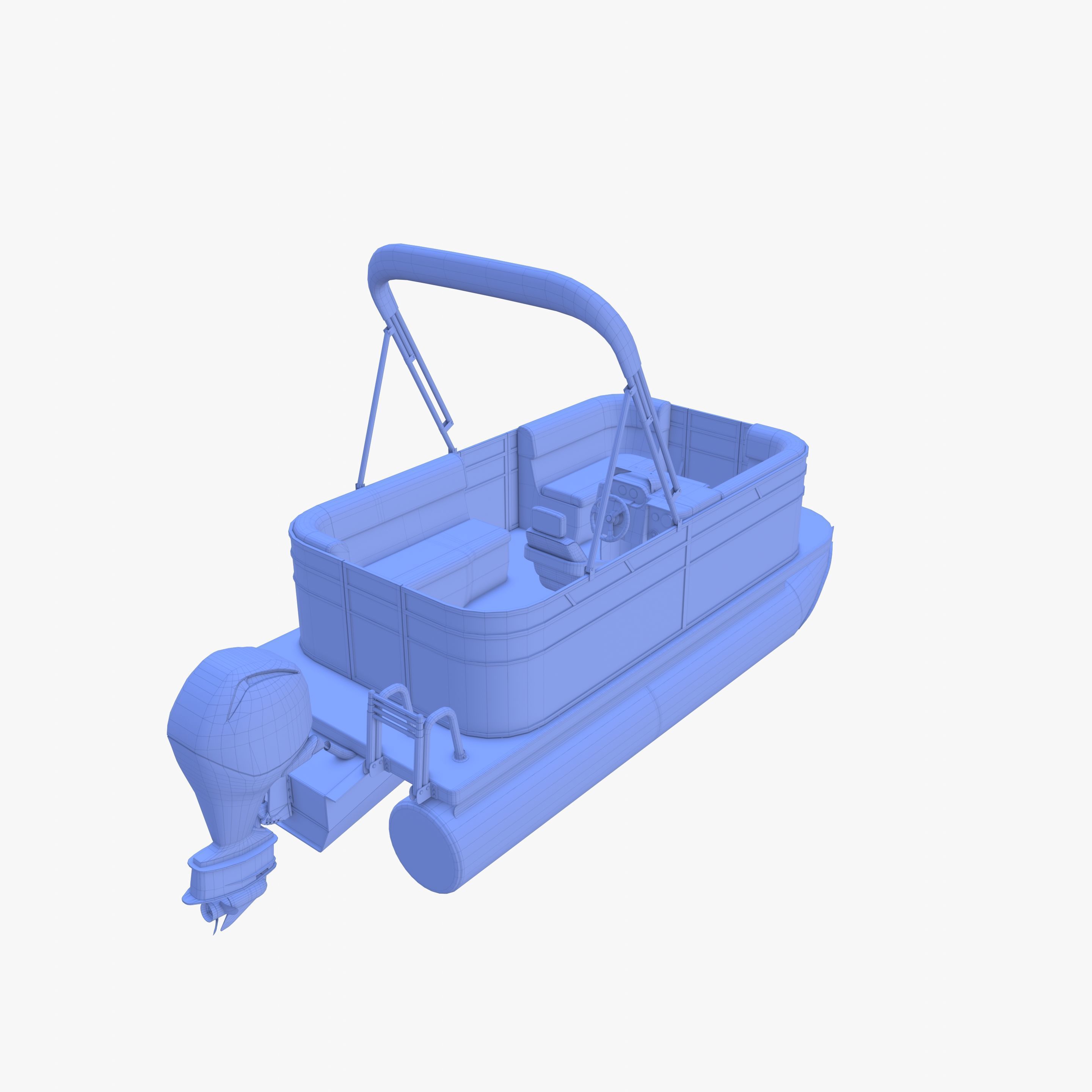 Pontoon Boat v3 3D model_32
