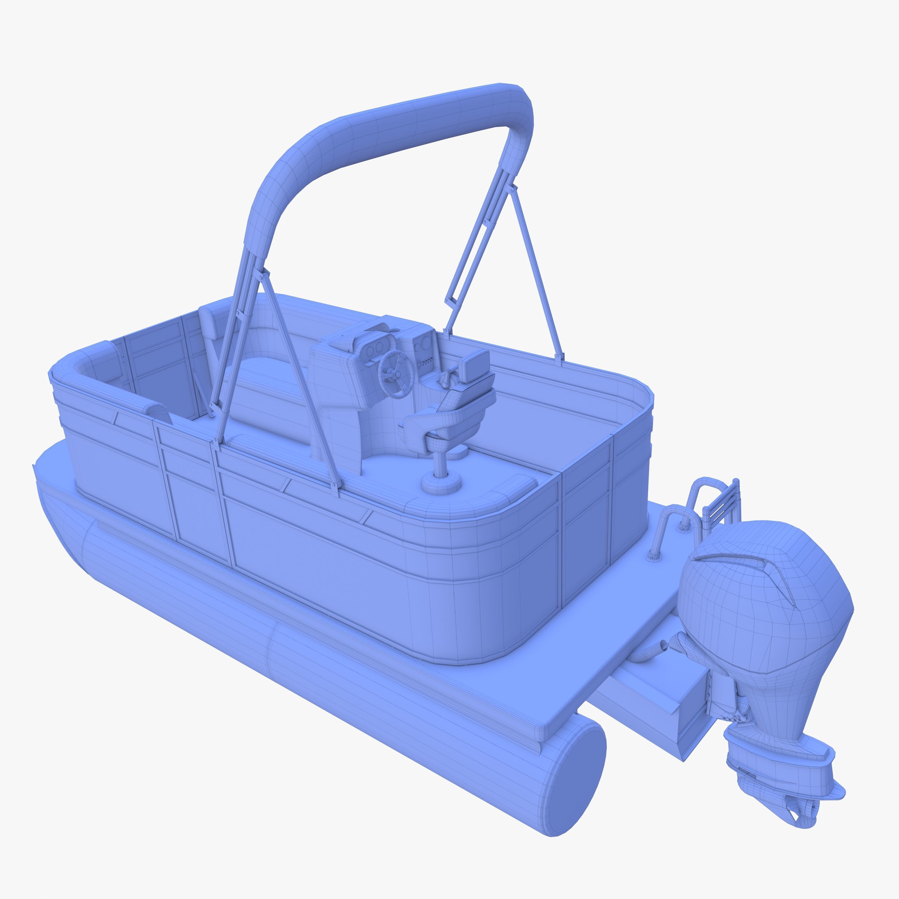 Pontoon Boat v3 3D model_34